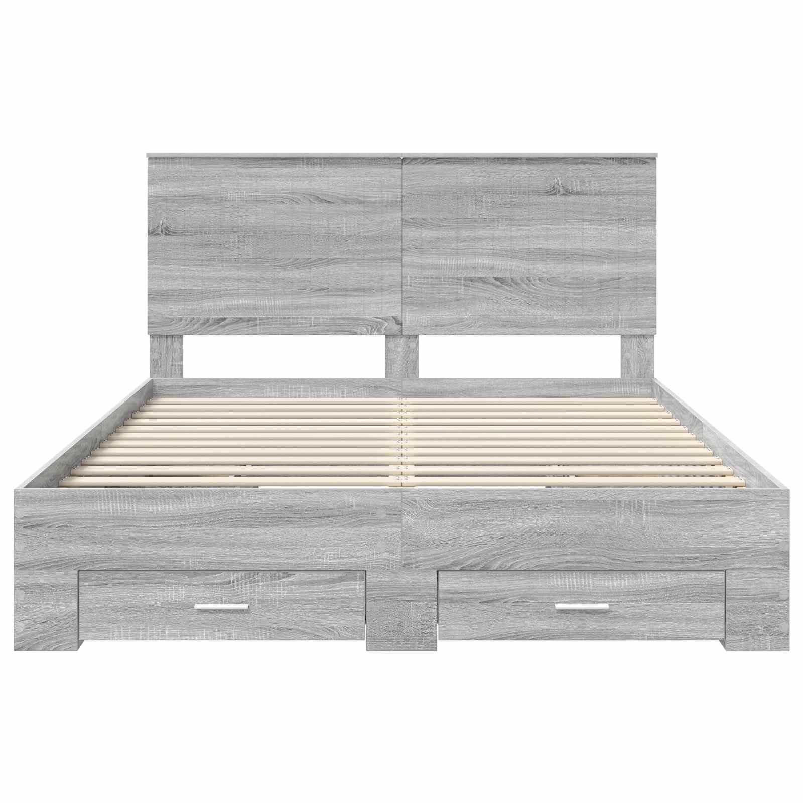 vidaXL Ramka łóżka Szary Sonoma 150 x 200 cm Materiał drewnopochodny