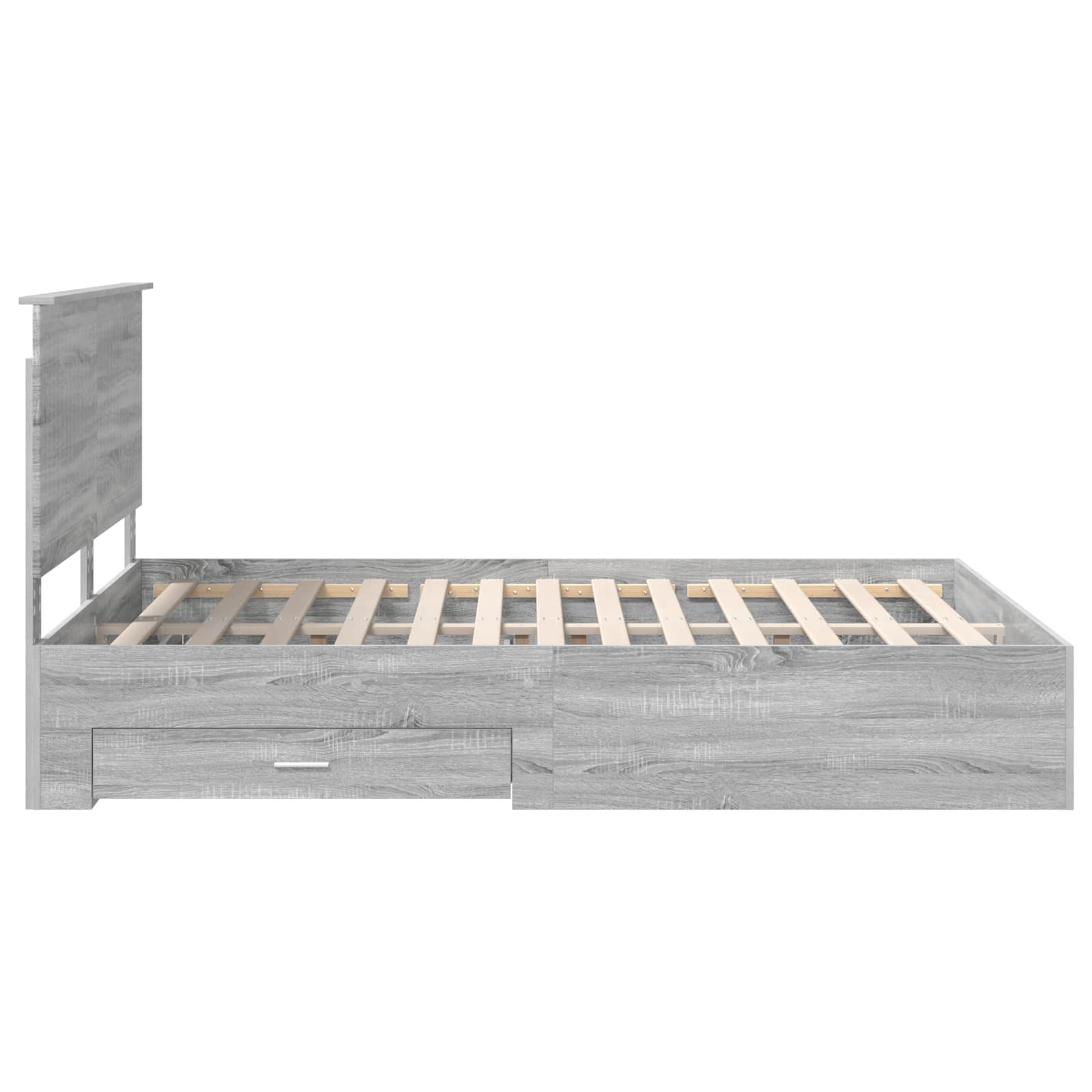 vidaXL Ramka łóżka Szary Sonoma 150 x 200 cm Materiał drewnopochodny