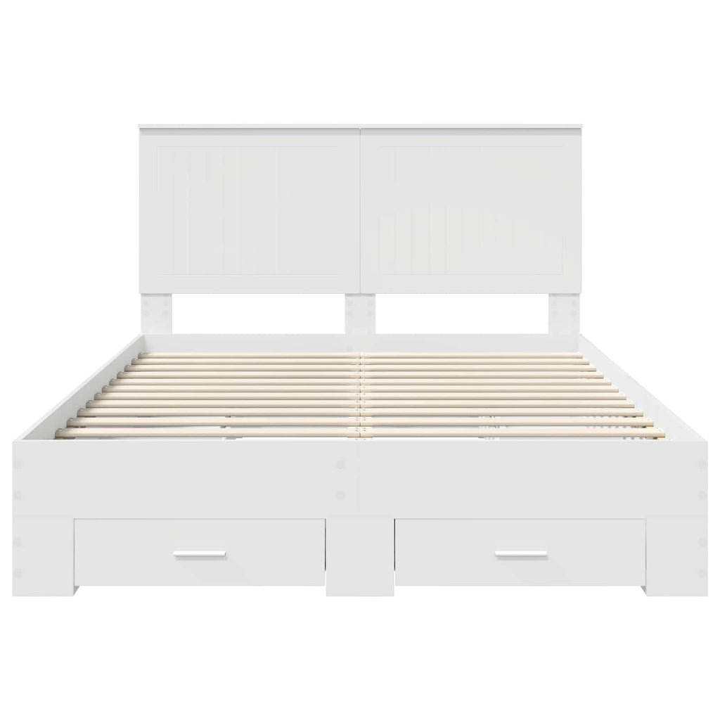 vidaXL Ramka łóżka Biały 140 x 200 cm Materiał drewnopochodny