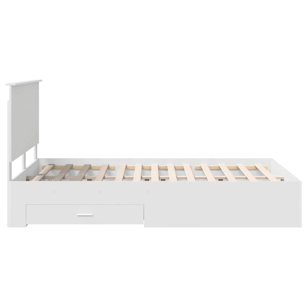 vidaXL Ramka łóżka Biały 140 x 200 cm Materiał drewnopochodny