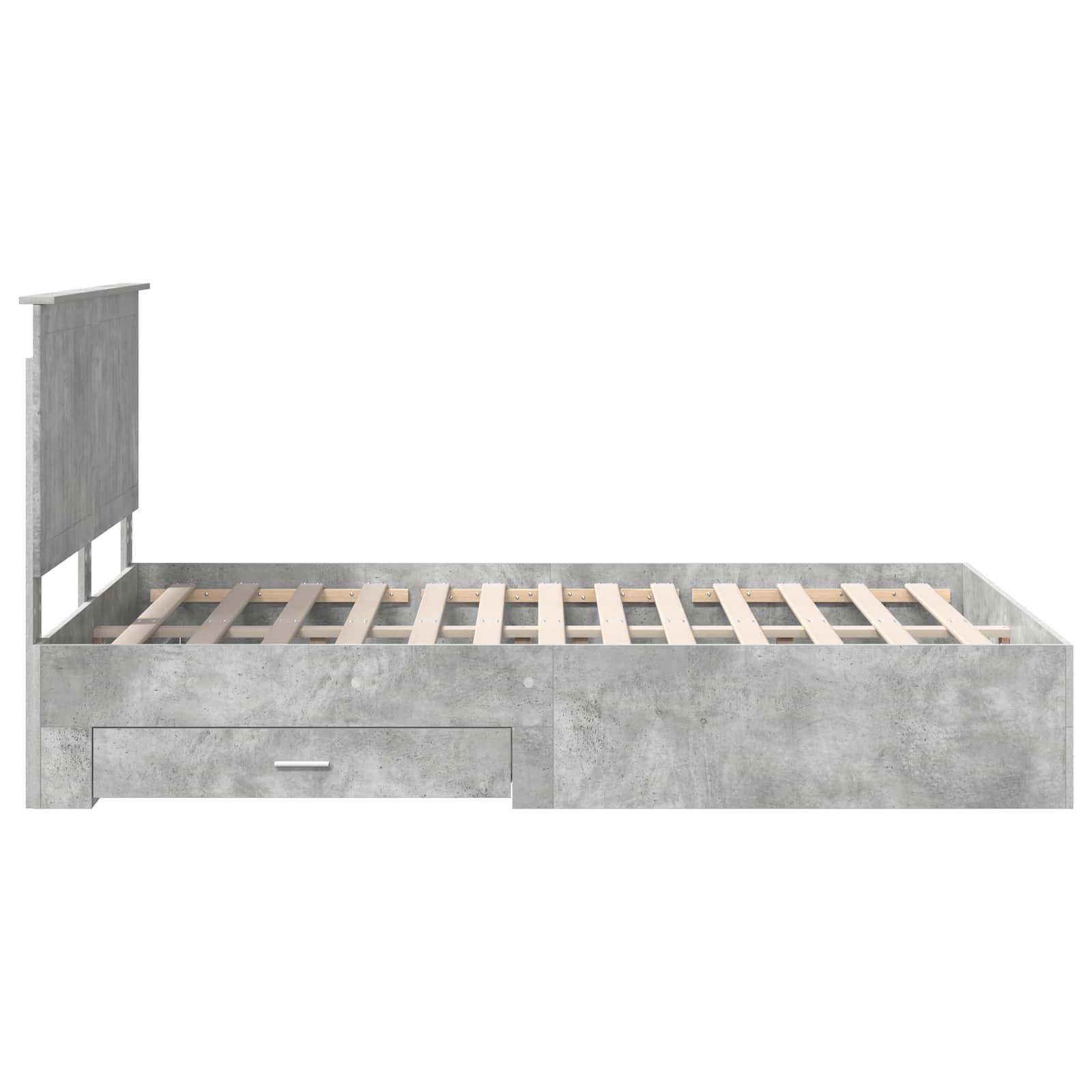 vidaXL Ramka łóżka Betonowy szary 140 x 200 cm Materiał drewnopochodny