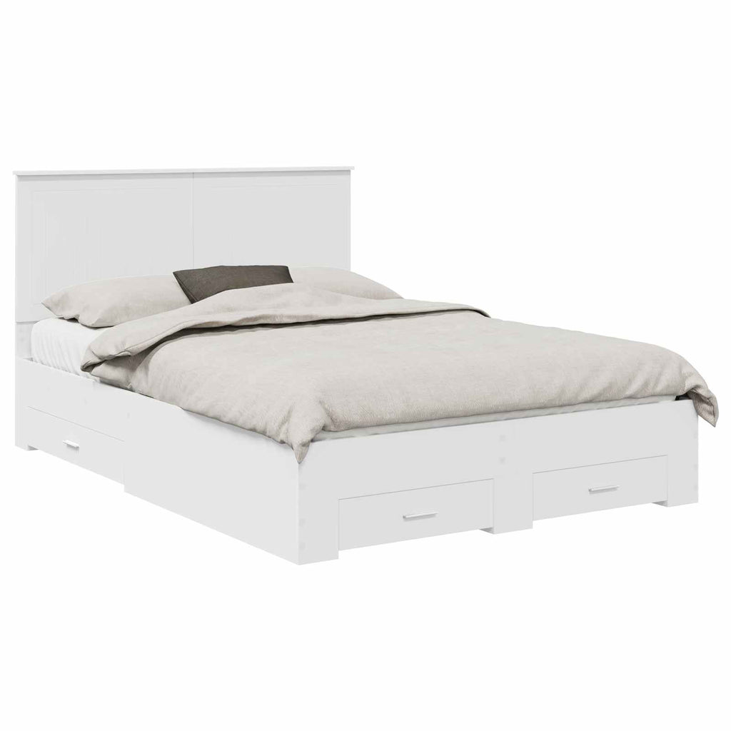 vidaXL Ramka łóżka Biały 140 x 190 cm Materiał drewnopochodny