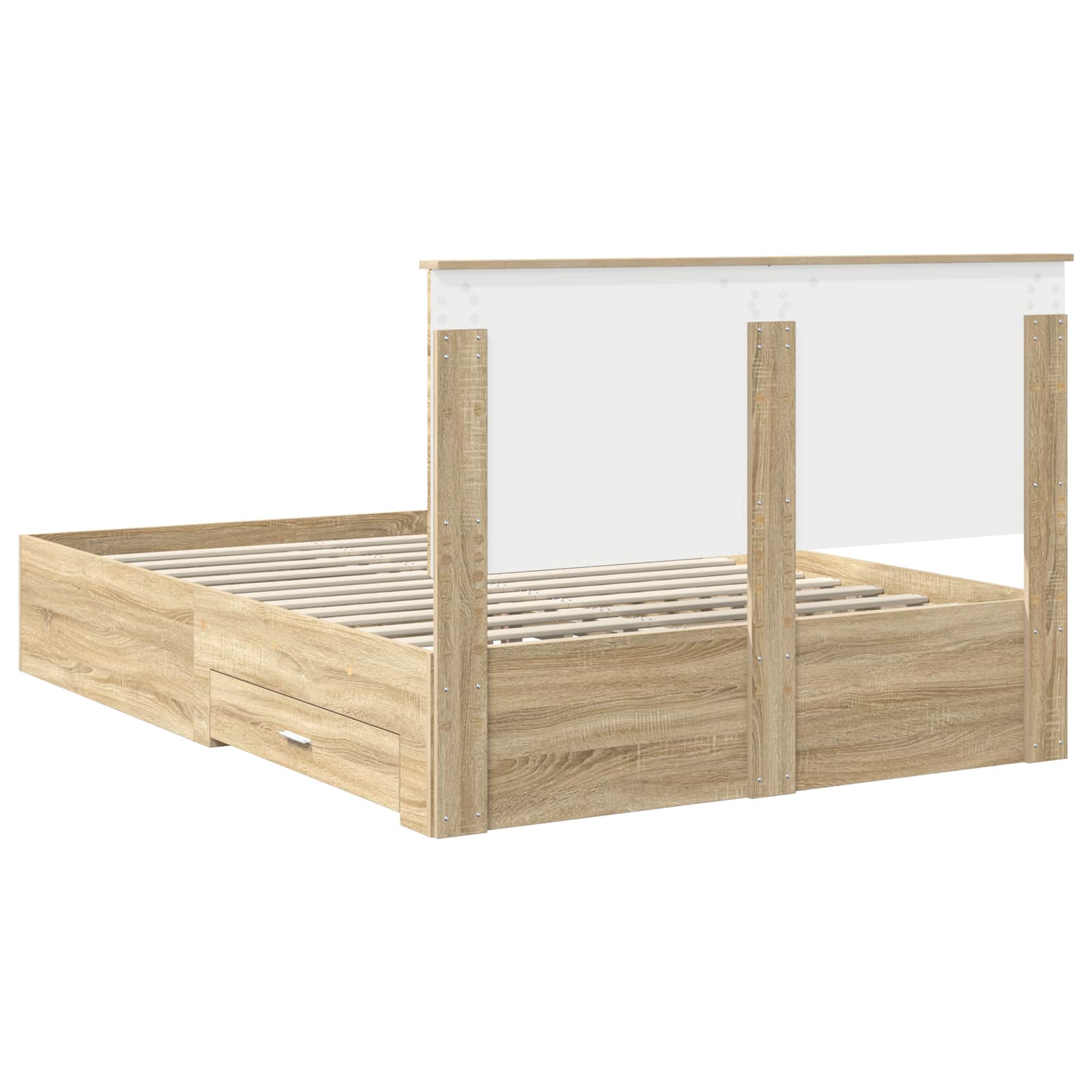 vidaXL Ramka łóżka Dąb Sonoma 140 x 190 cm Materiał drewnopochodny