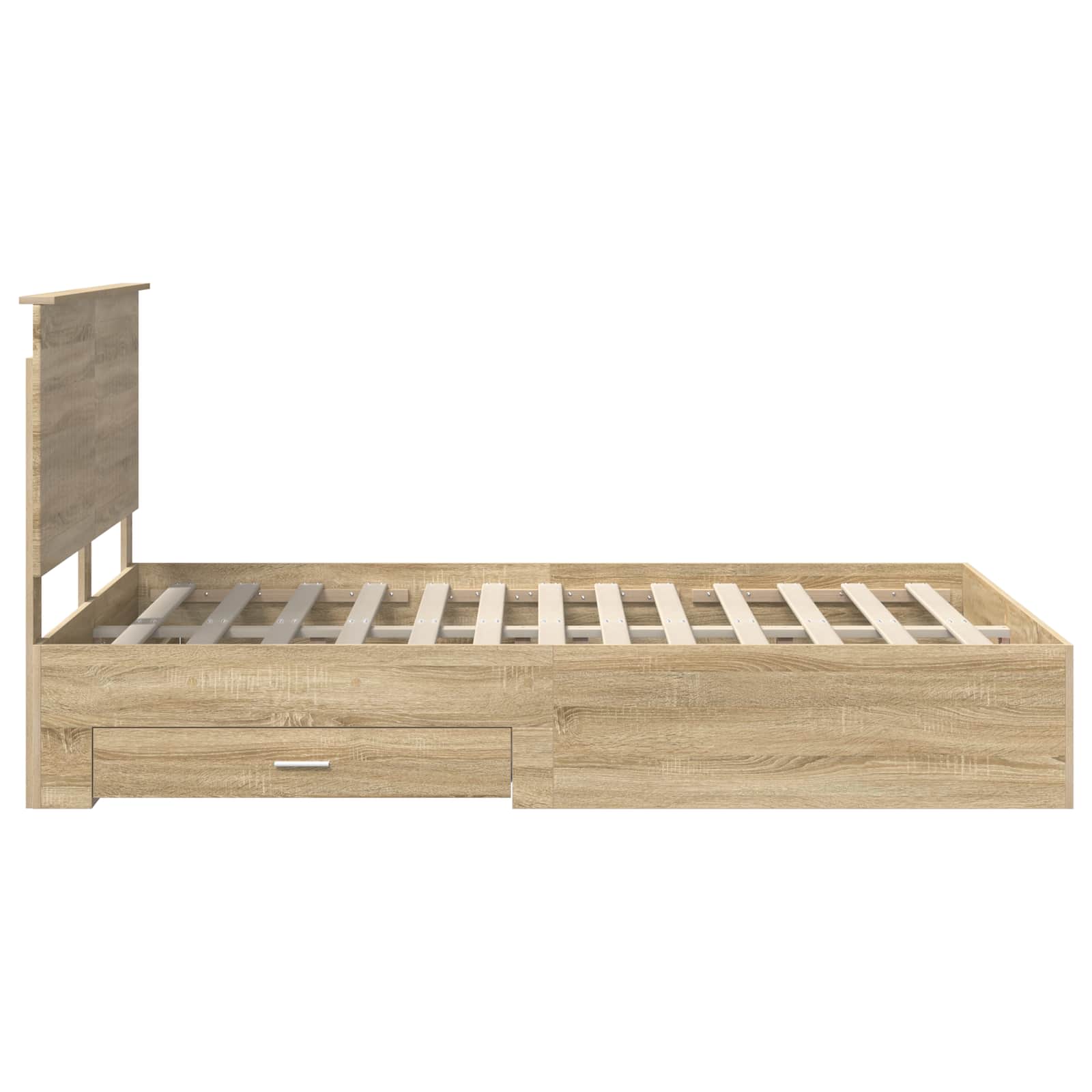 vidaXL Ramka łóżka Dąb Sonoma 140 x 190 cm Materiał drewnopochodny
