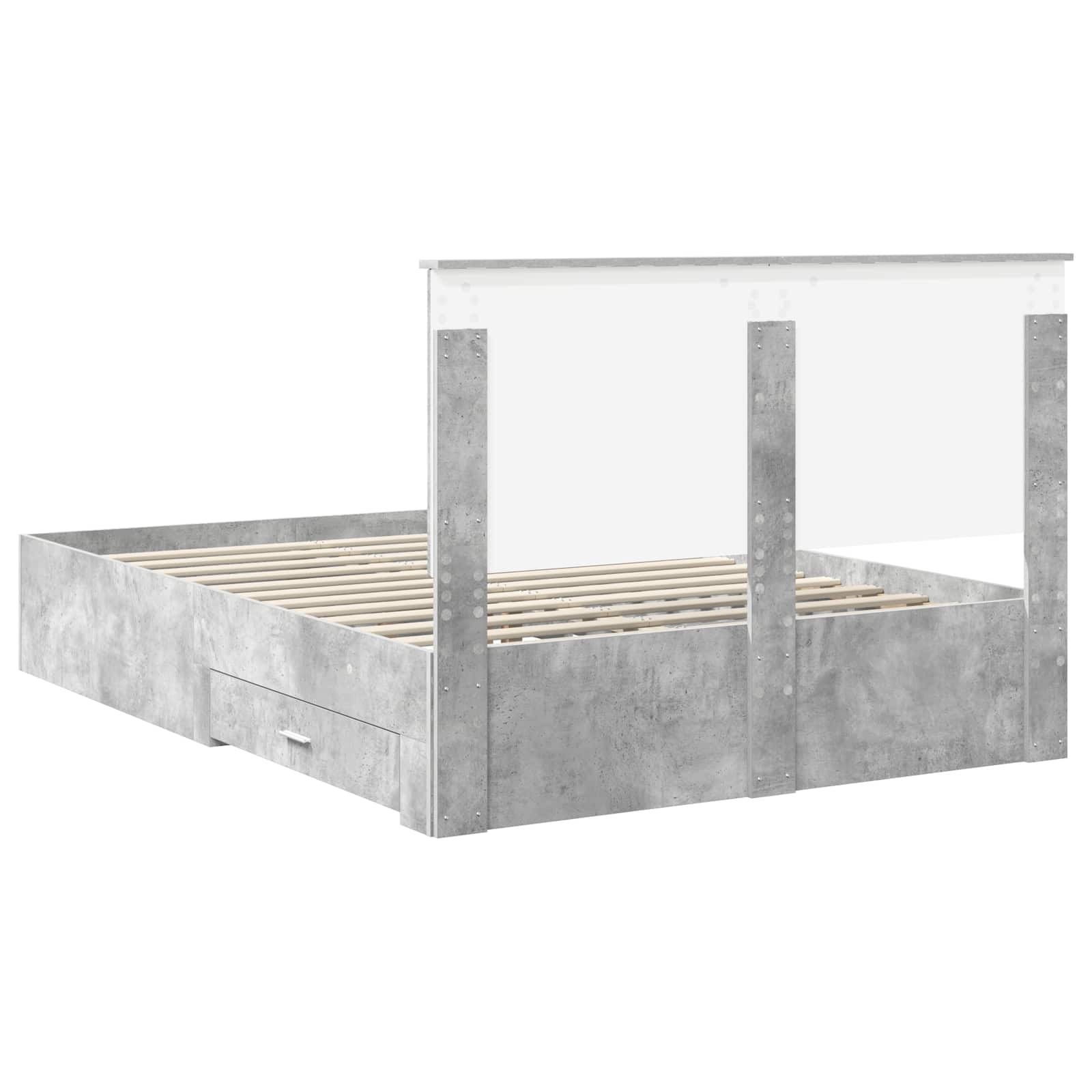 vidaXL Ramka łóżka Betonowy szary 140 x 190 cm Materiał drewnopochodny