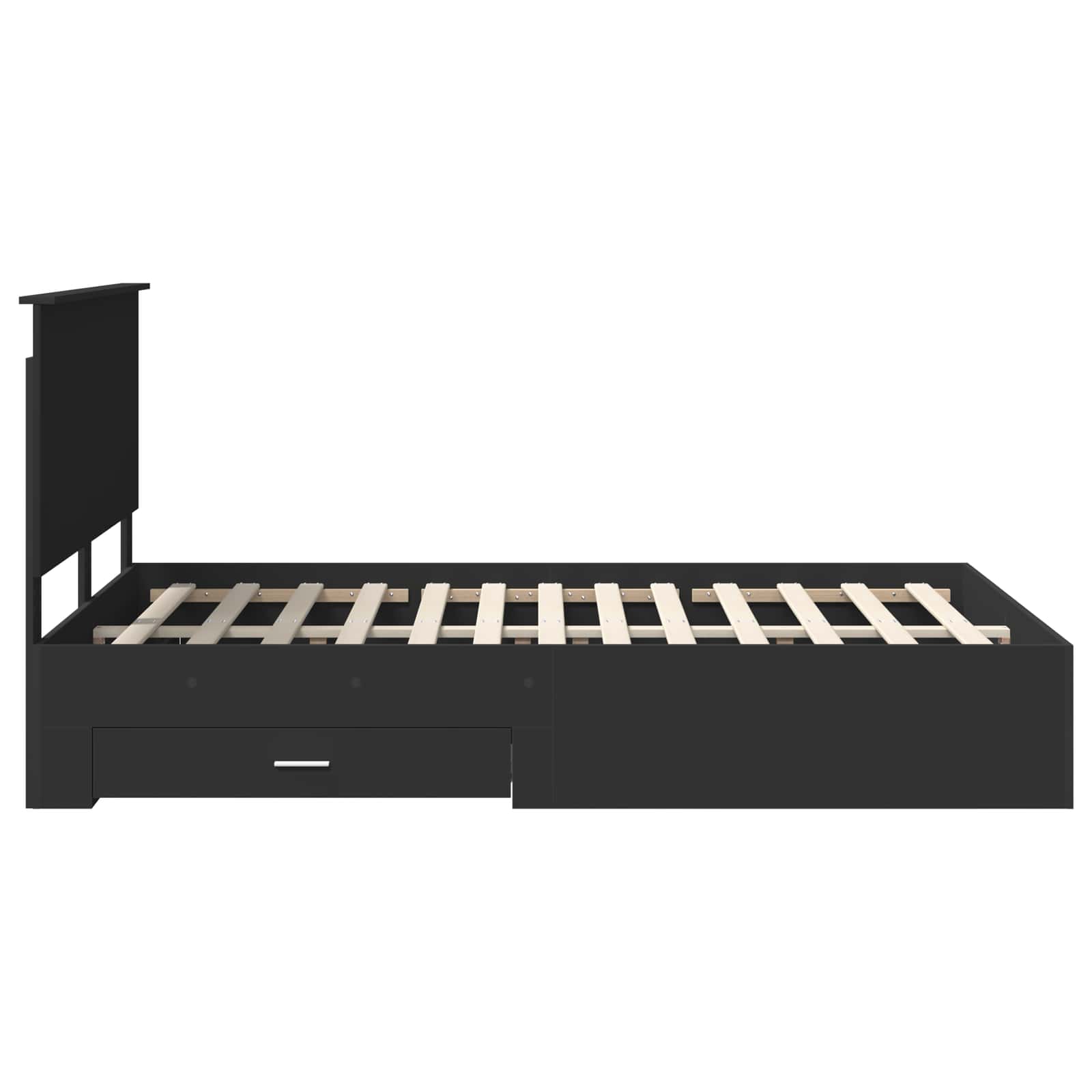 vidaXL Ramka łóżka Czarny 135 x 190 cm Materiał drewnopochodny