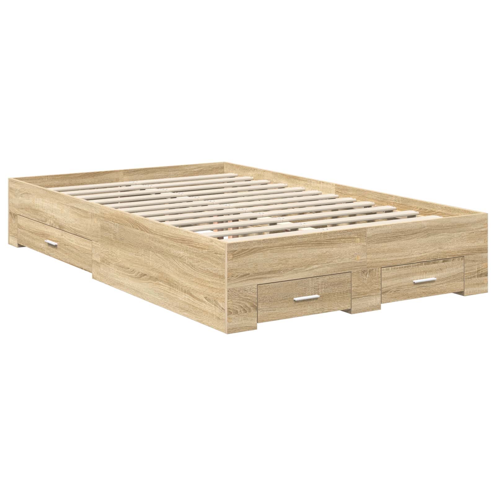 vidaXL Ramka łóżka Dąb Sonoma 135 x 190 cm Materiał drewnopochodny