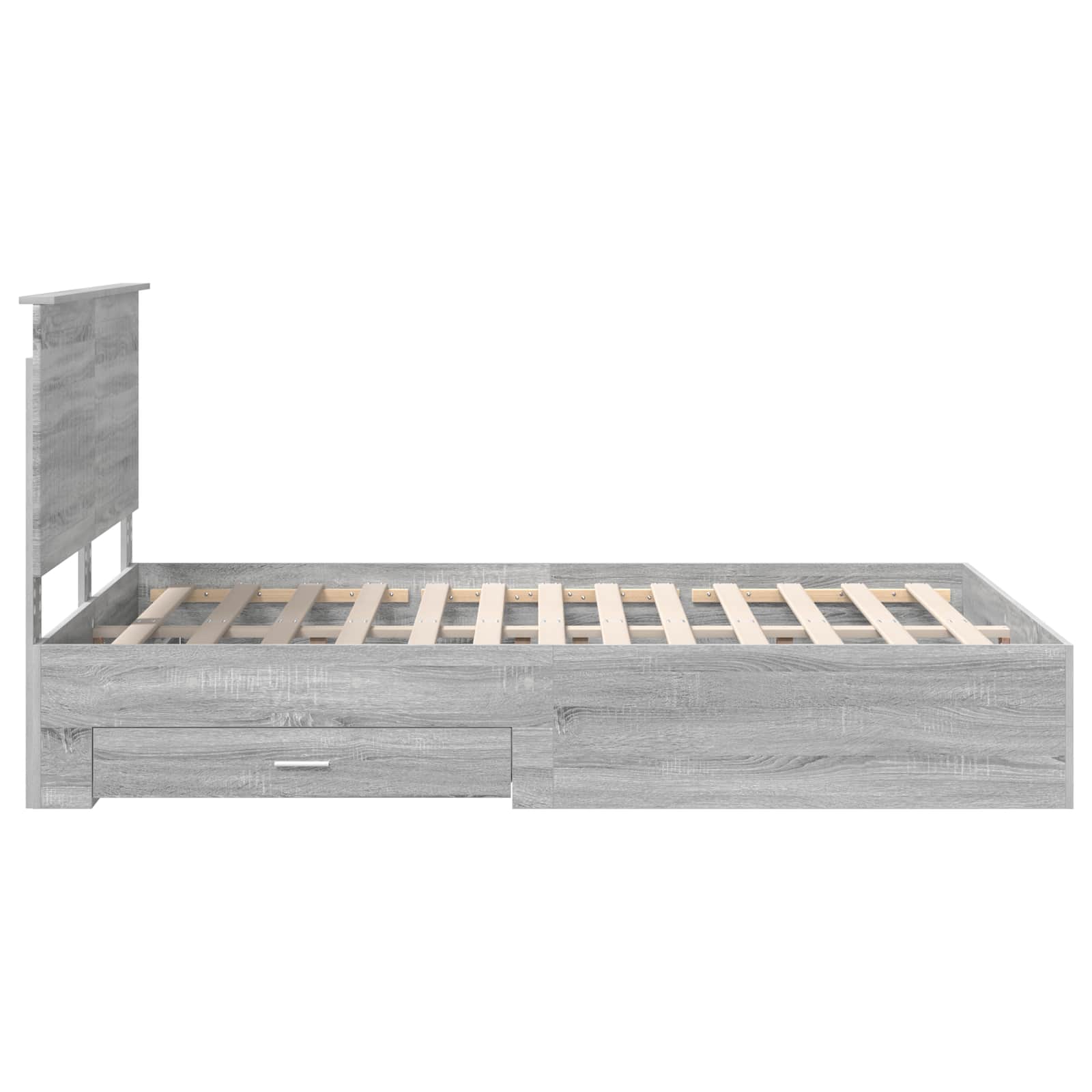 vidaXL Ramka łóżka Szary Sonoma 135 x 190 cm Materiał drewnopochodny