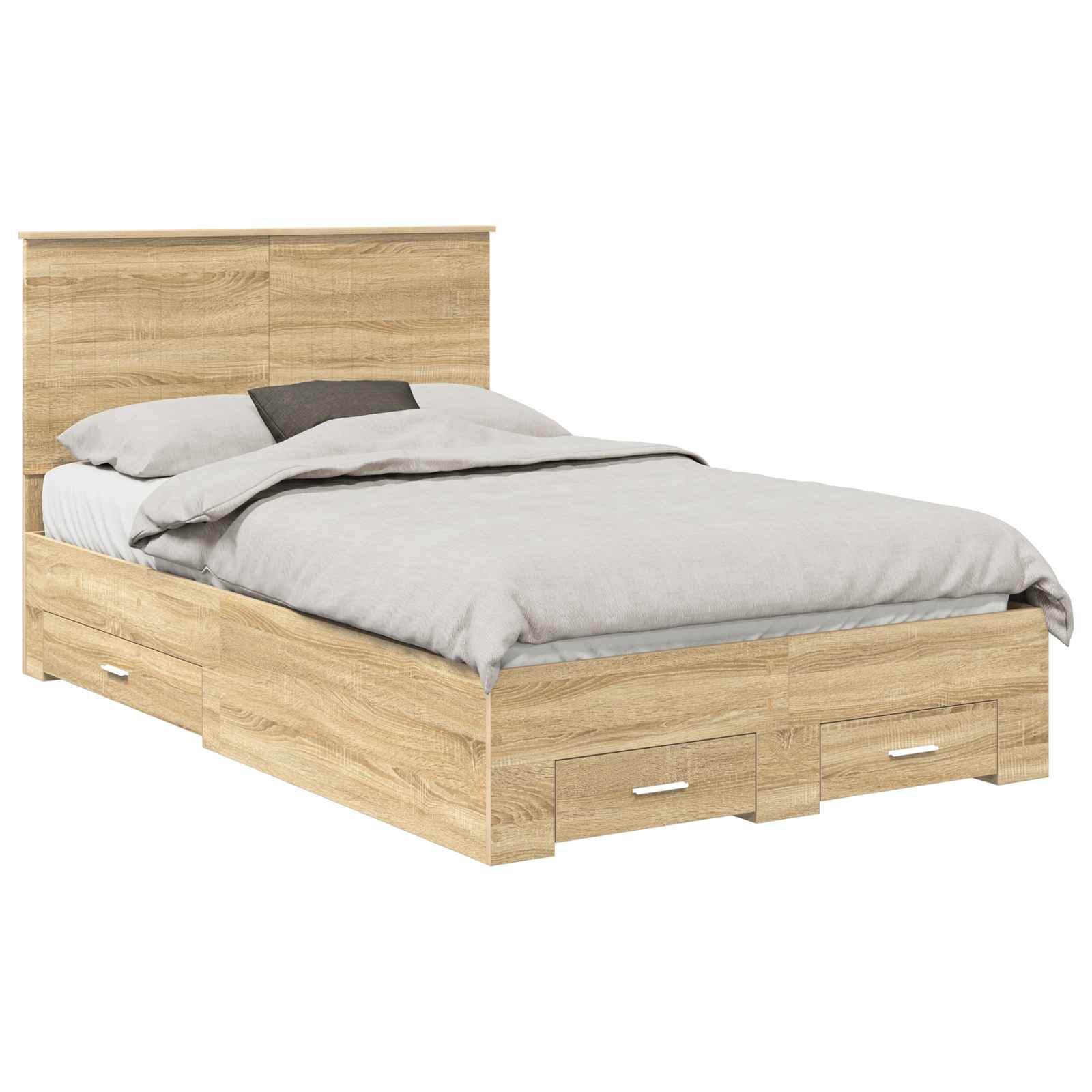 vidaXL Ramka łóżka Dąb Sonoma 120 x 200 cm Materiał drewnopochodny