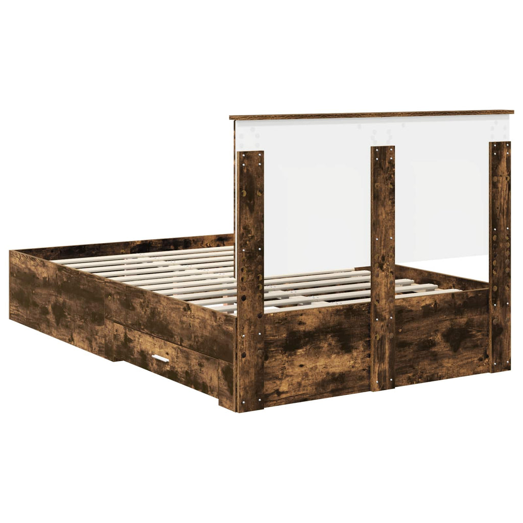 vidaXL Ramka łóżka Dąb wędzony 120 x 200 cm Materiał drewnopochodny