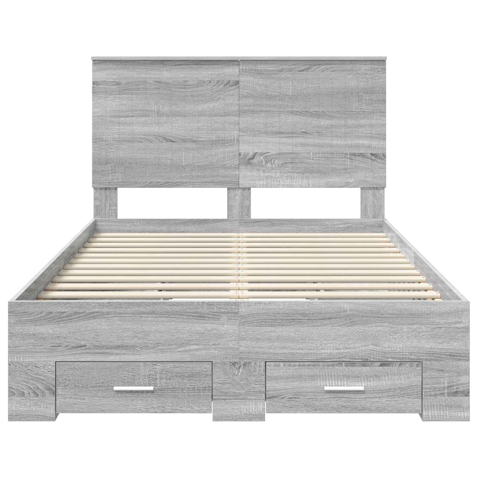 vidaXL Ramka łóżka Szary Sonoma 120 x 200 cm Materiał drewnopochodny