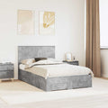 vidaXL Ramka łóżka Betonowy szary 120 x 190 cm Materiał drewnopochodny