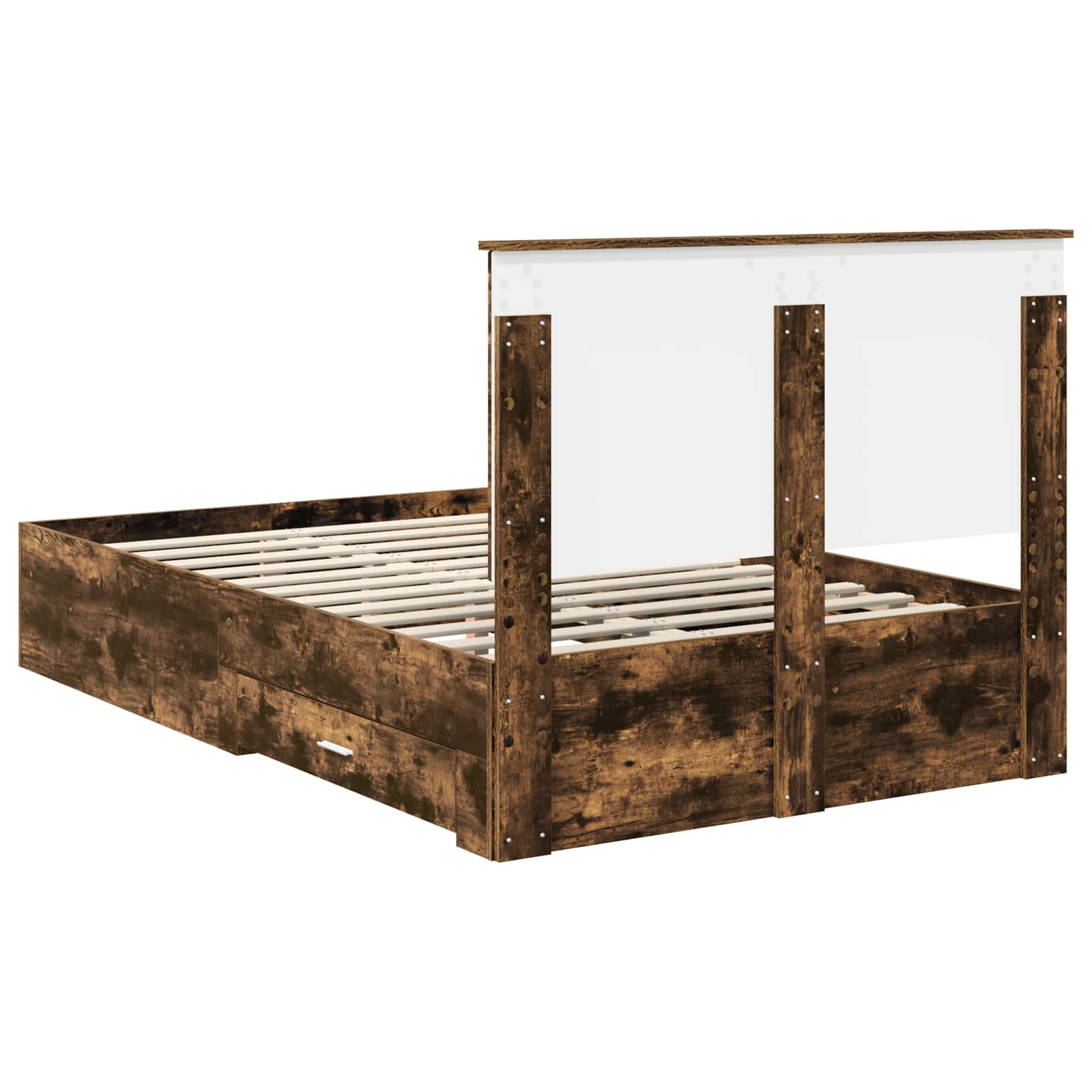 vidaXL Ramka łóżka Dąb wędzony 120 x 190 cm Materiał drewnopochodny