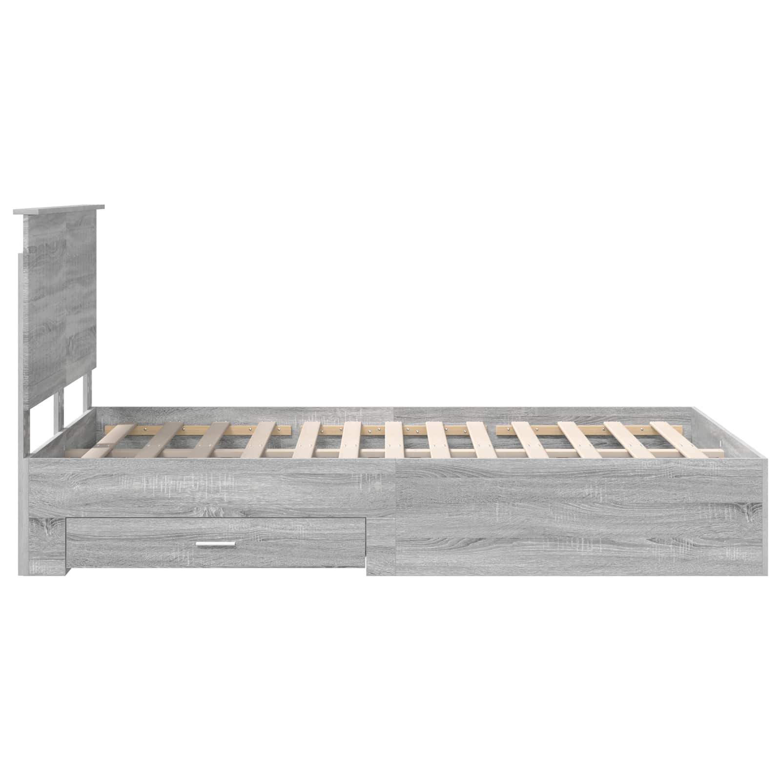 vidaXL Ramka łóżka Szary Sonoma 120 x 190 cm Materiał drewnopochodny
