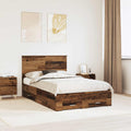 vidaXL Ramka łóżka Stare drewno 120 x 190 cm Materiał drewnopochodny