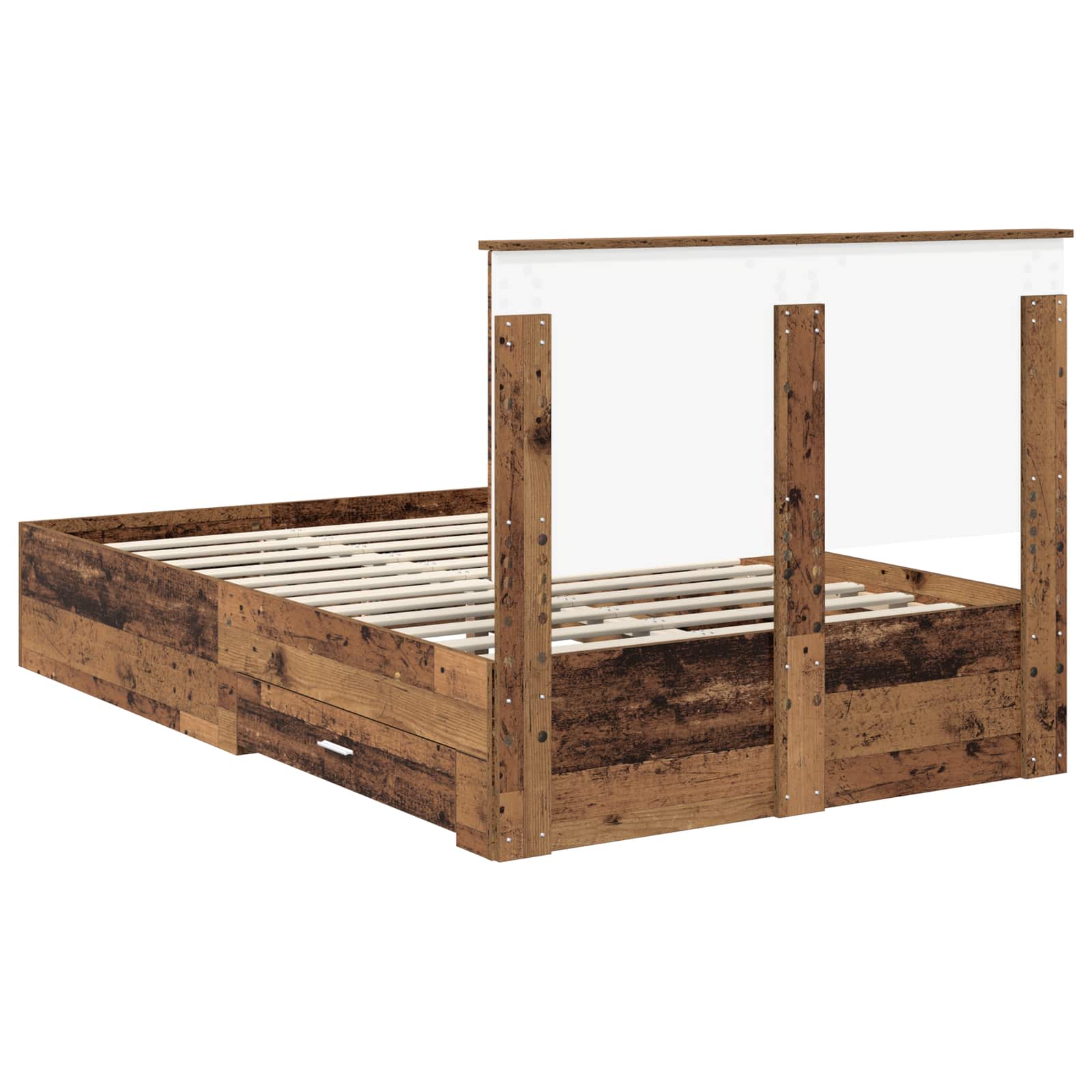 vidaXL Ramka łóżka Stare drewno 120 x 190 cm Materiał drewnopochodny