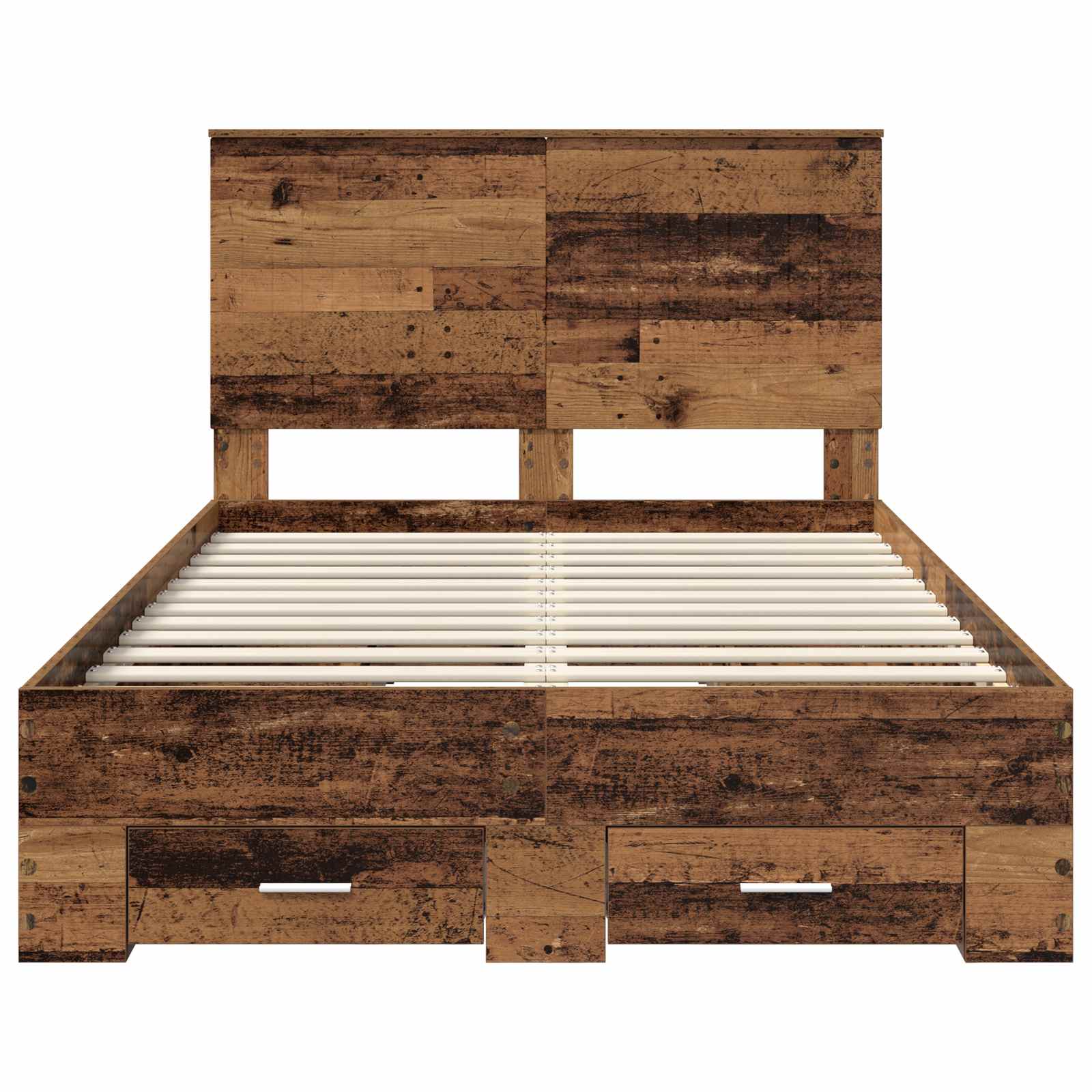 vidaXL Ramka łóżka Stare drewno 120 x 190 cm Materiał drewnopochodny