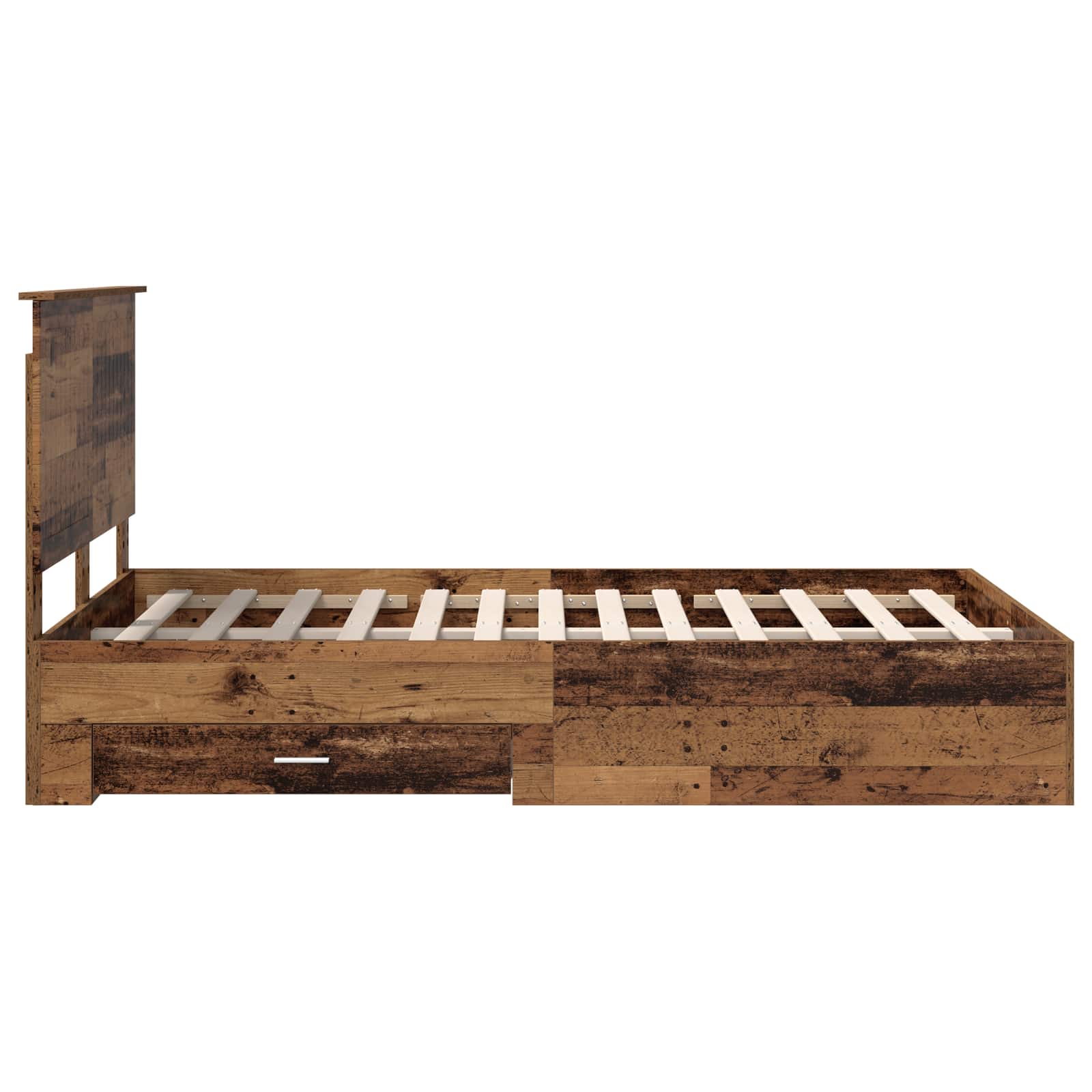 vidaXL Ramka łóżka Stare drewno 120 x 190 cm Materiał drewnopochodny