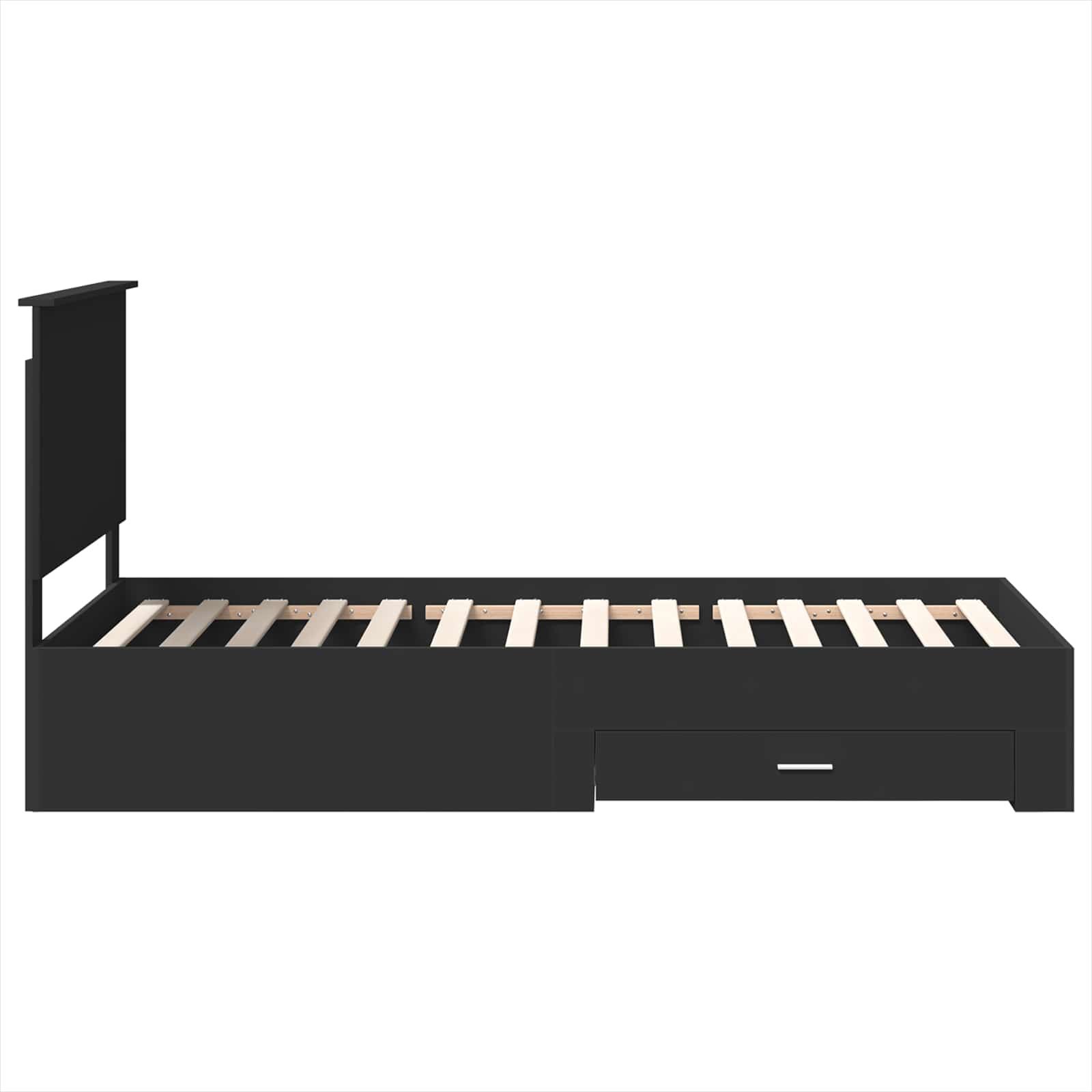 vidaXL Ramka łóżka Z zagłówkiem Czarny i Srebrny 90 x 200 cm