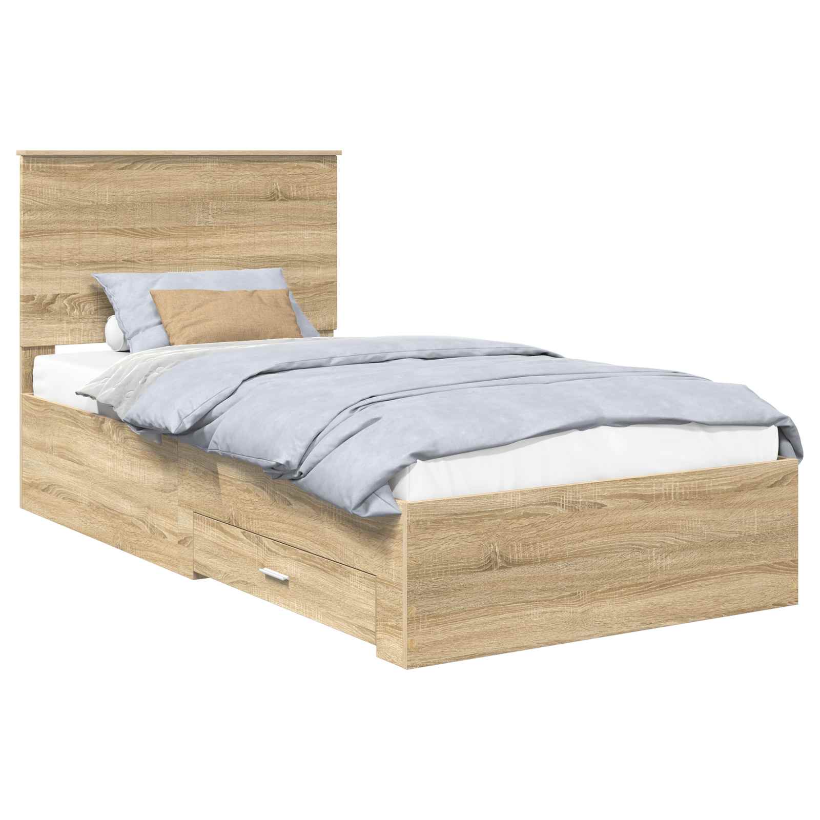 vidaXL Ramka łóżka Dąb Sonoma 100 x 200 cm Materiał drewnopochodny