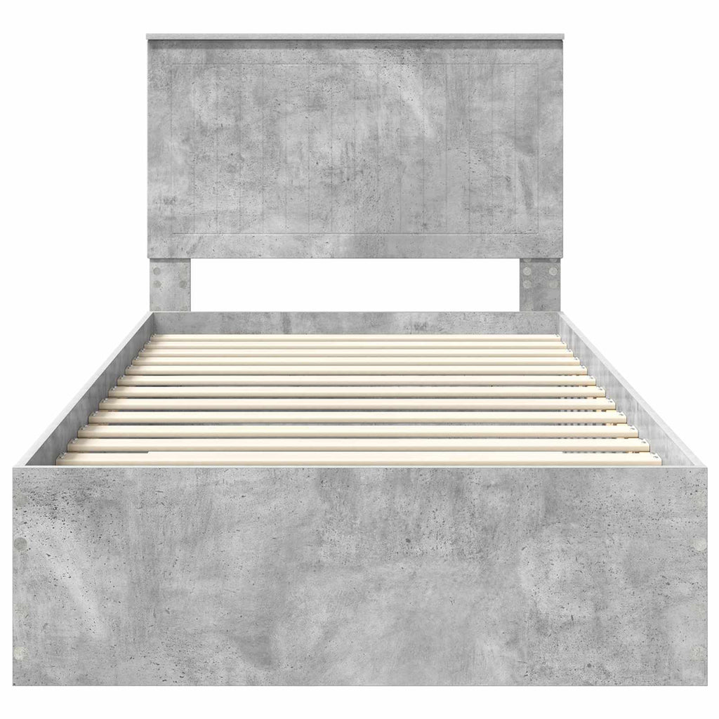 vidaXL Ramka łóżka Betonowy szary 100 x 200 cm Materiał drewnopochodny