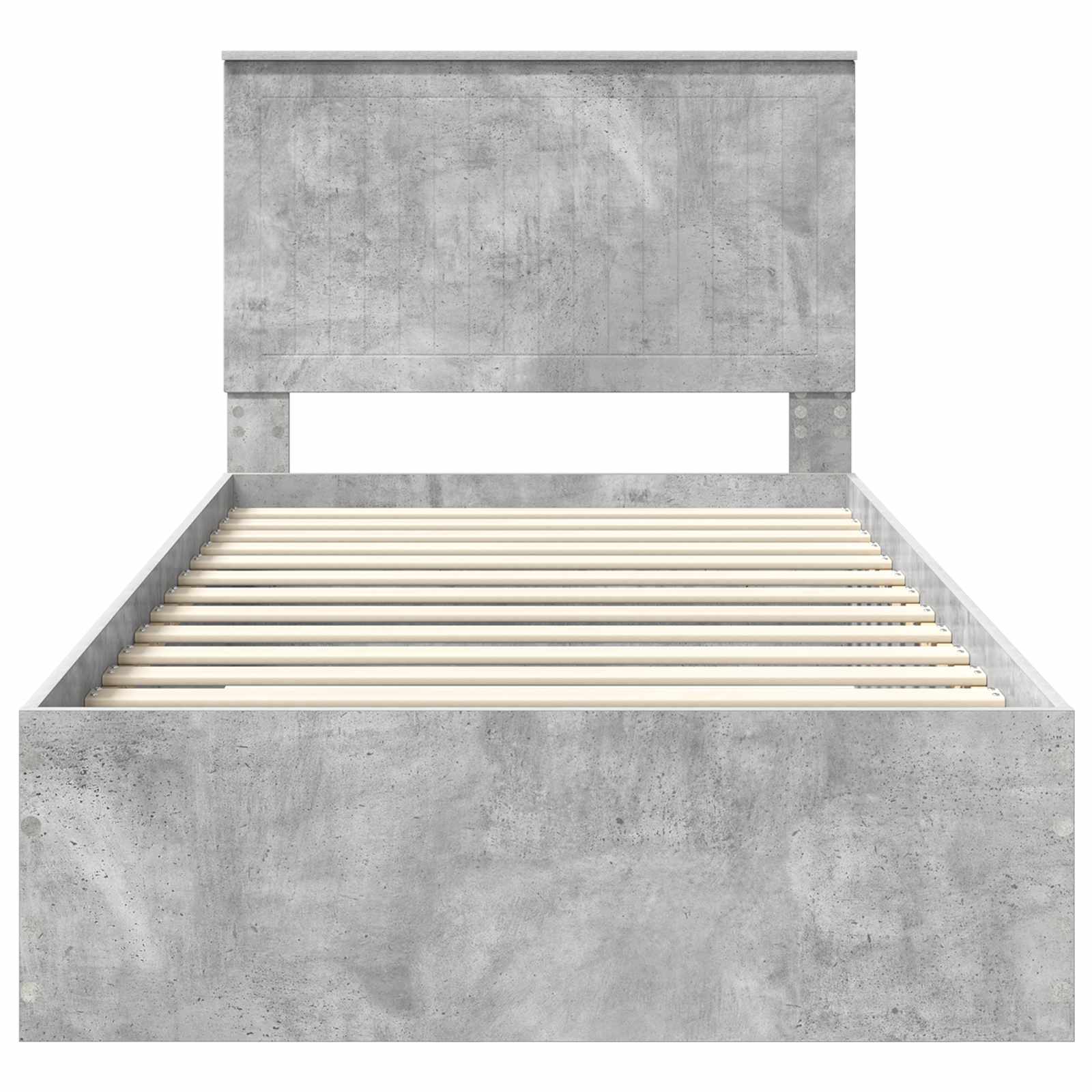 vidaXL Ramka łóżka Betonowy szary 100 x 200 cm Materiał drewnopochodny