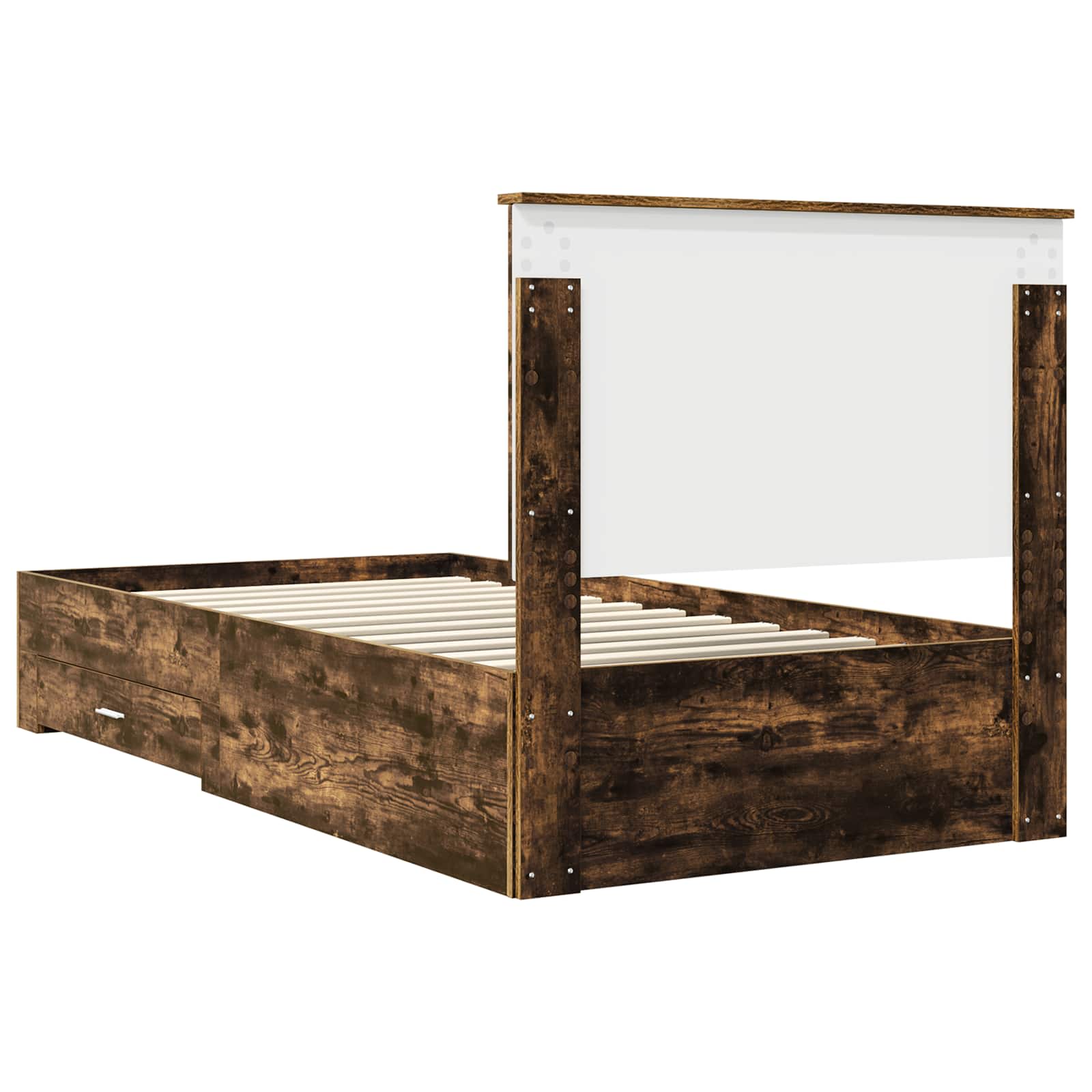 vidaXL Ramka łóżka Dąb wędzony 100 x 200 cm Materiał drewnopochodny