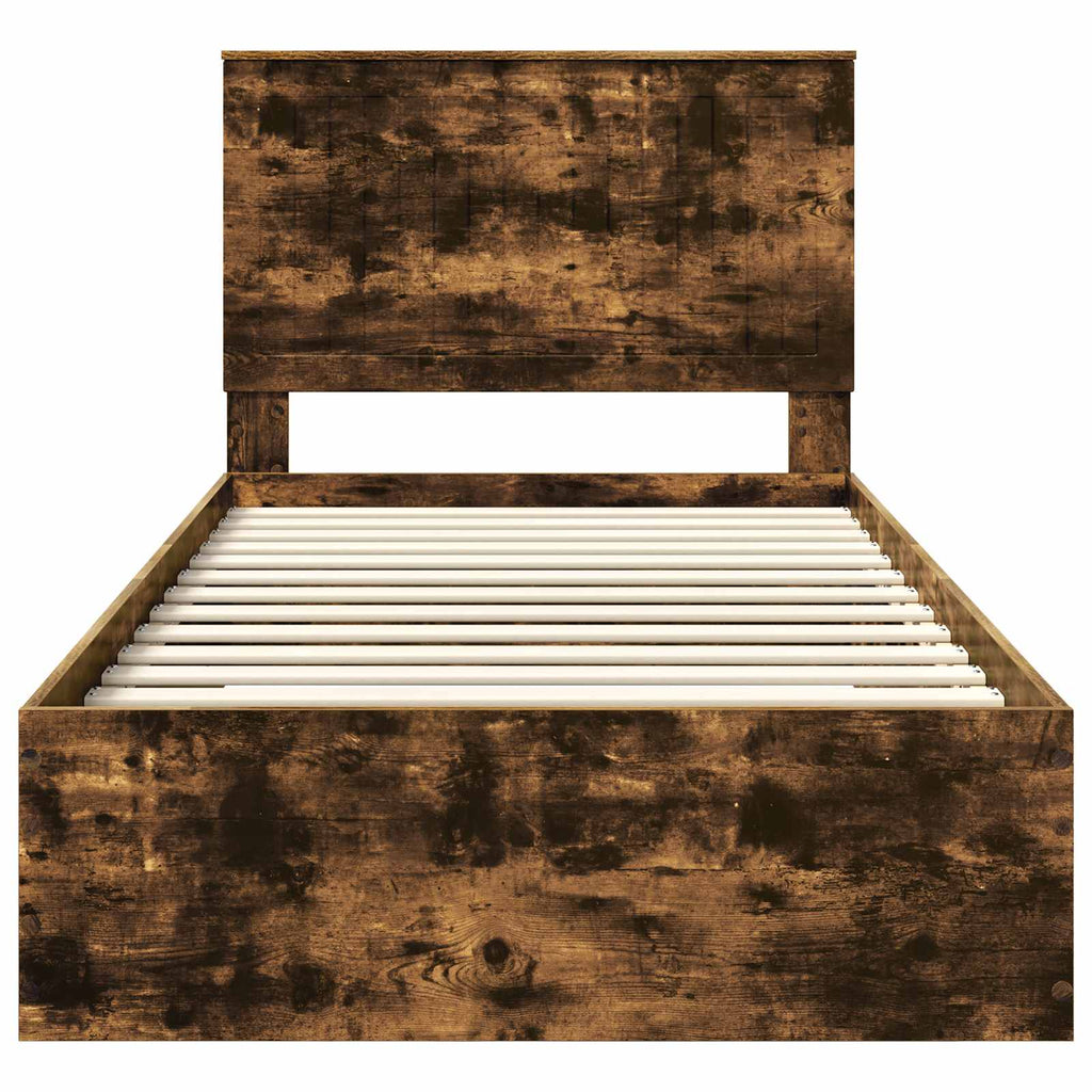 vidaXL Ramka łóżka Dąb wędzony 100 x 200 cm Materiał drewnopochodny