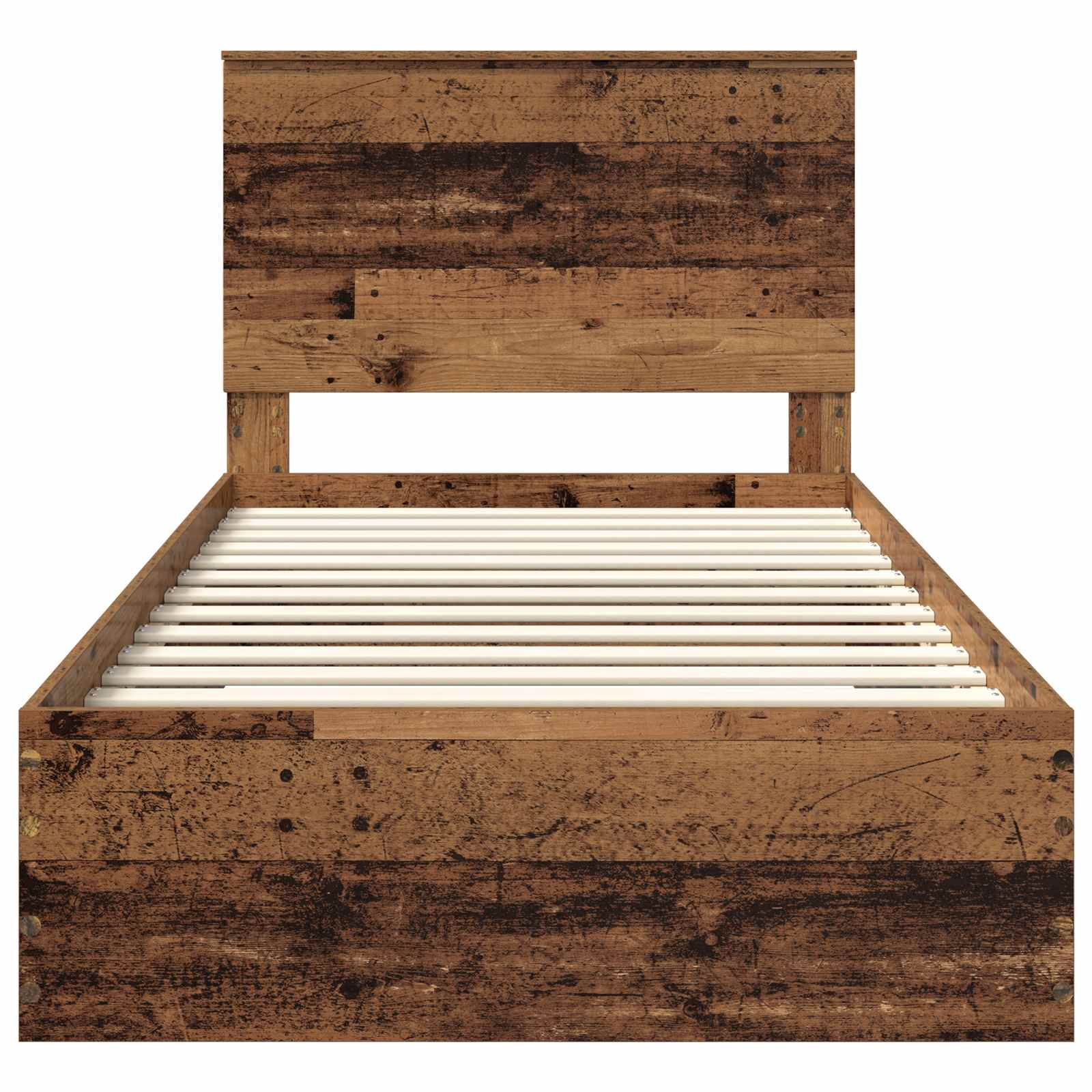 vidaXL Ramka łóżka Stare drewno 100 x 200 cm Materiał drewnopochodny
