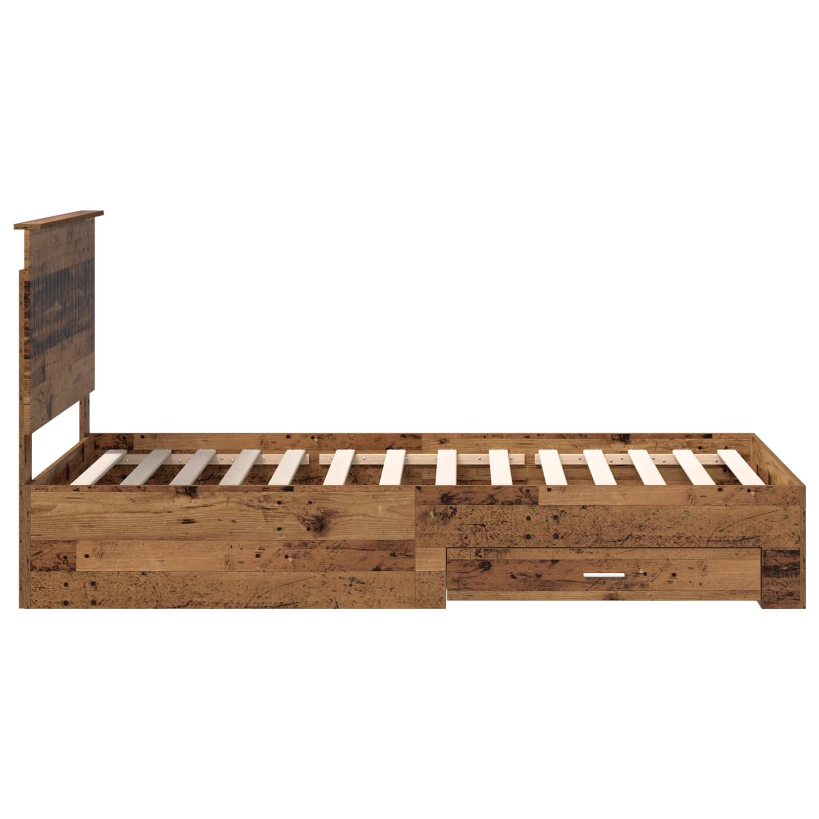 vidaXL Ramka łóżka Stare drewno 100 x 200 cm Materiał drewnopochodny