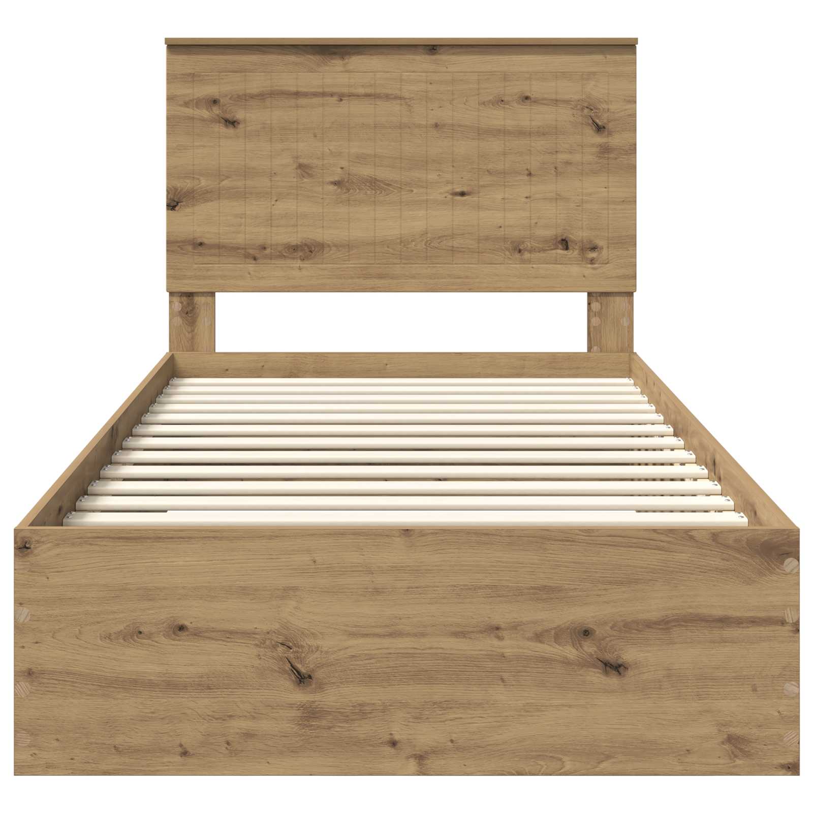 vidaXL Ramka łóżka Z zagłówkiem Dąb rzemieślniczy 100 x 200 cm