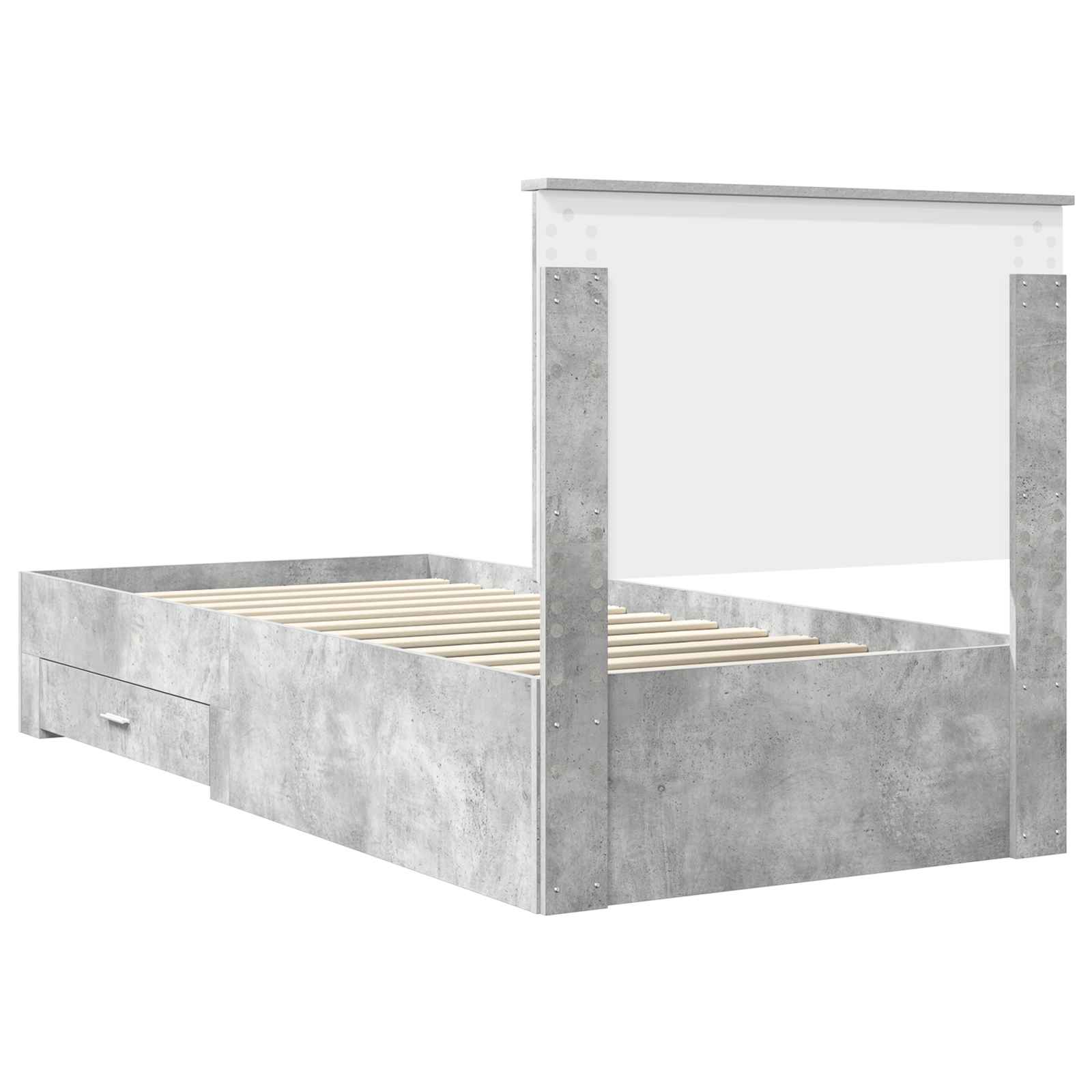vidaXL Ramka łóżka Betonowy szary 90 x 200 cm Materiał drewnopochodny