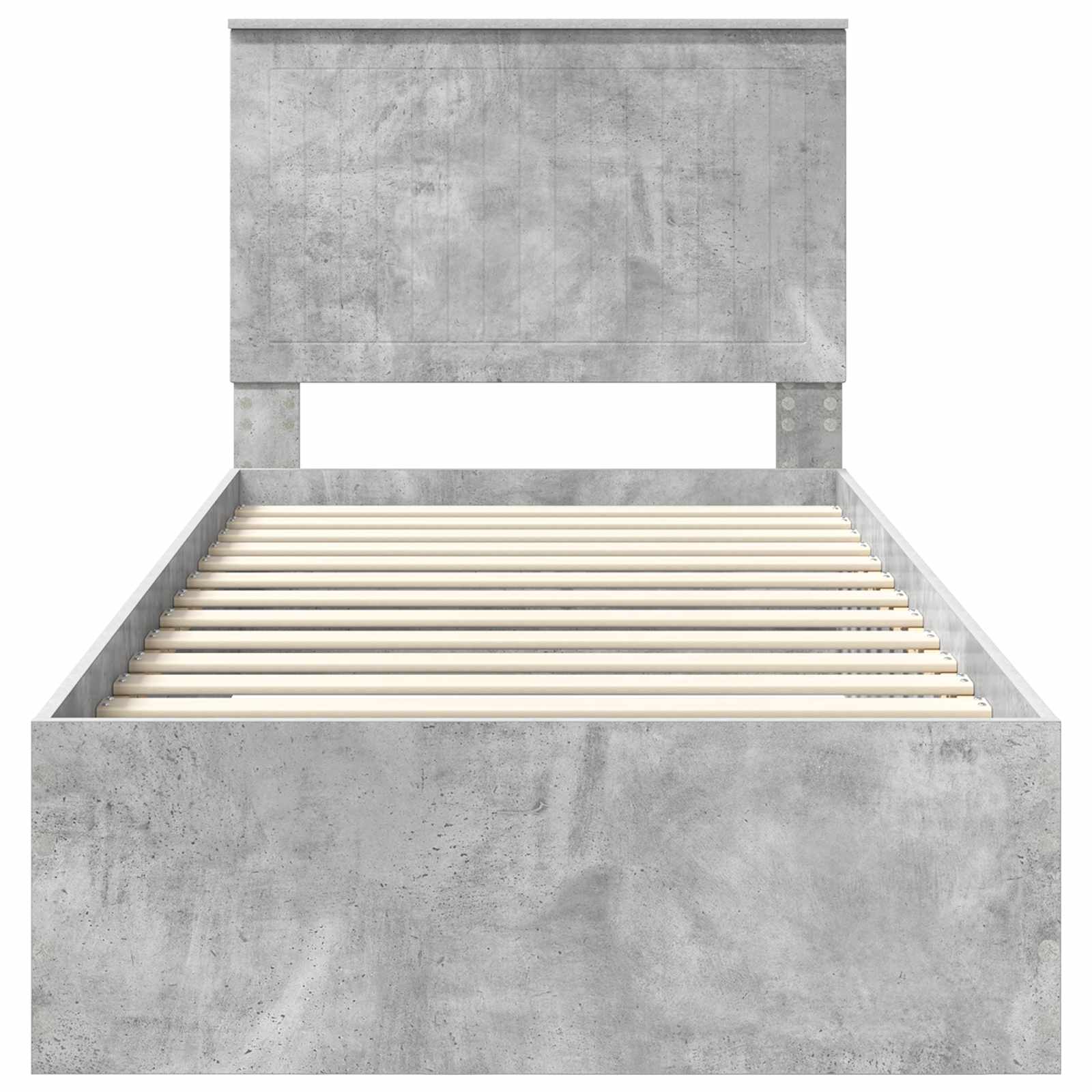 vidaXL Ramka łóżka Betonowy szary 90 x 200 cm Materiał drewnopochodny