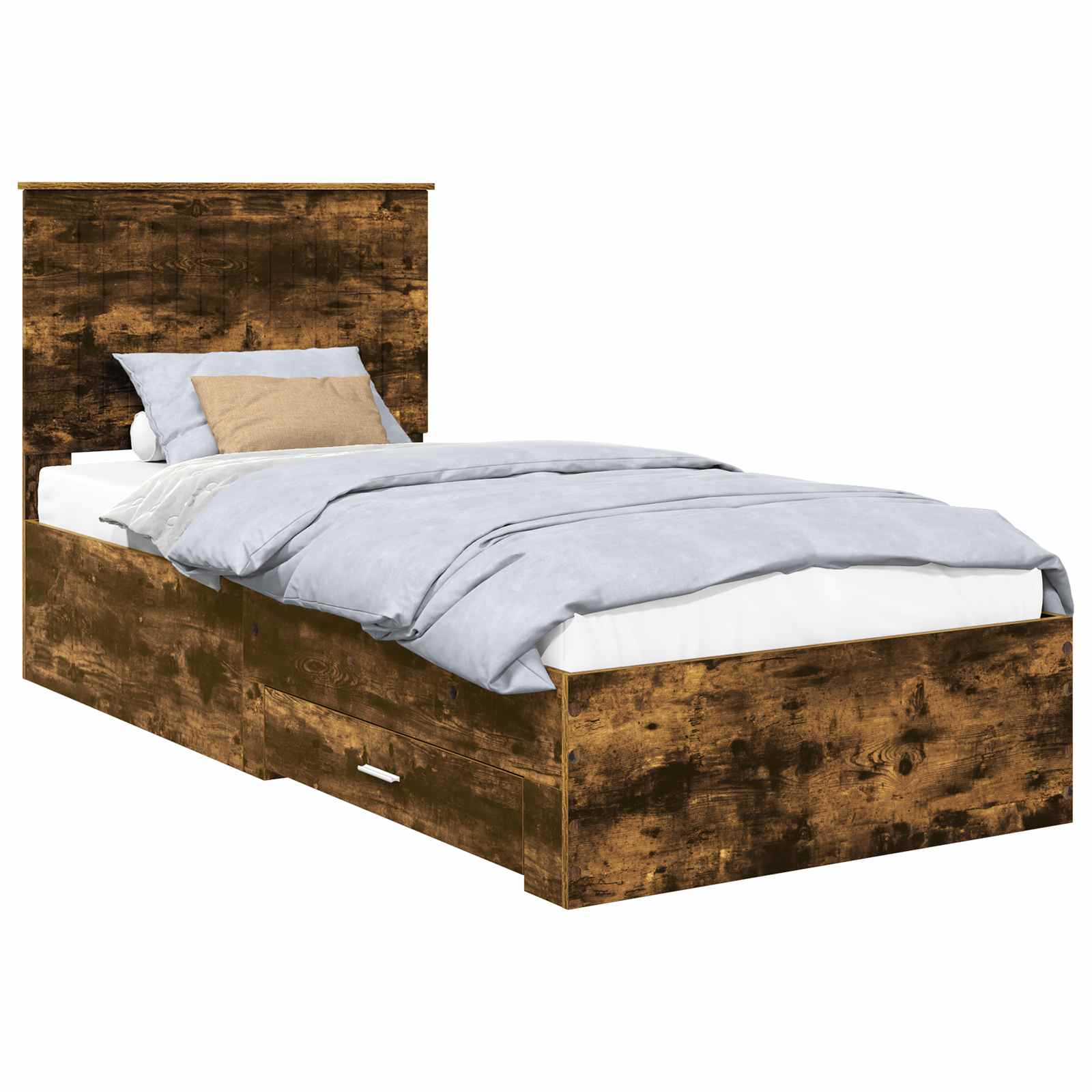 vidaXL Ramka łóżka Dąb wędzony 90 x 200 cm Materiał drewnopochodny
