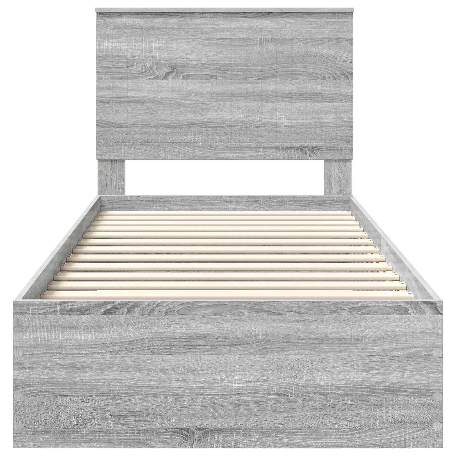 vidaXL Ramka łóżka Szary Sonoma 90 x 200 cm Materiał drewnopochodny