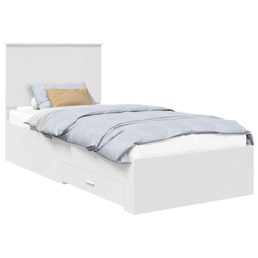 vidaXL Ramka łóżka Biały 90 x 190 cm Materiał drewnopochodny
