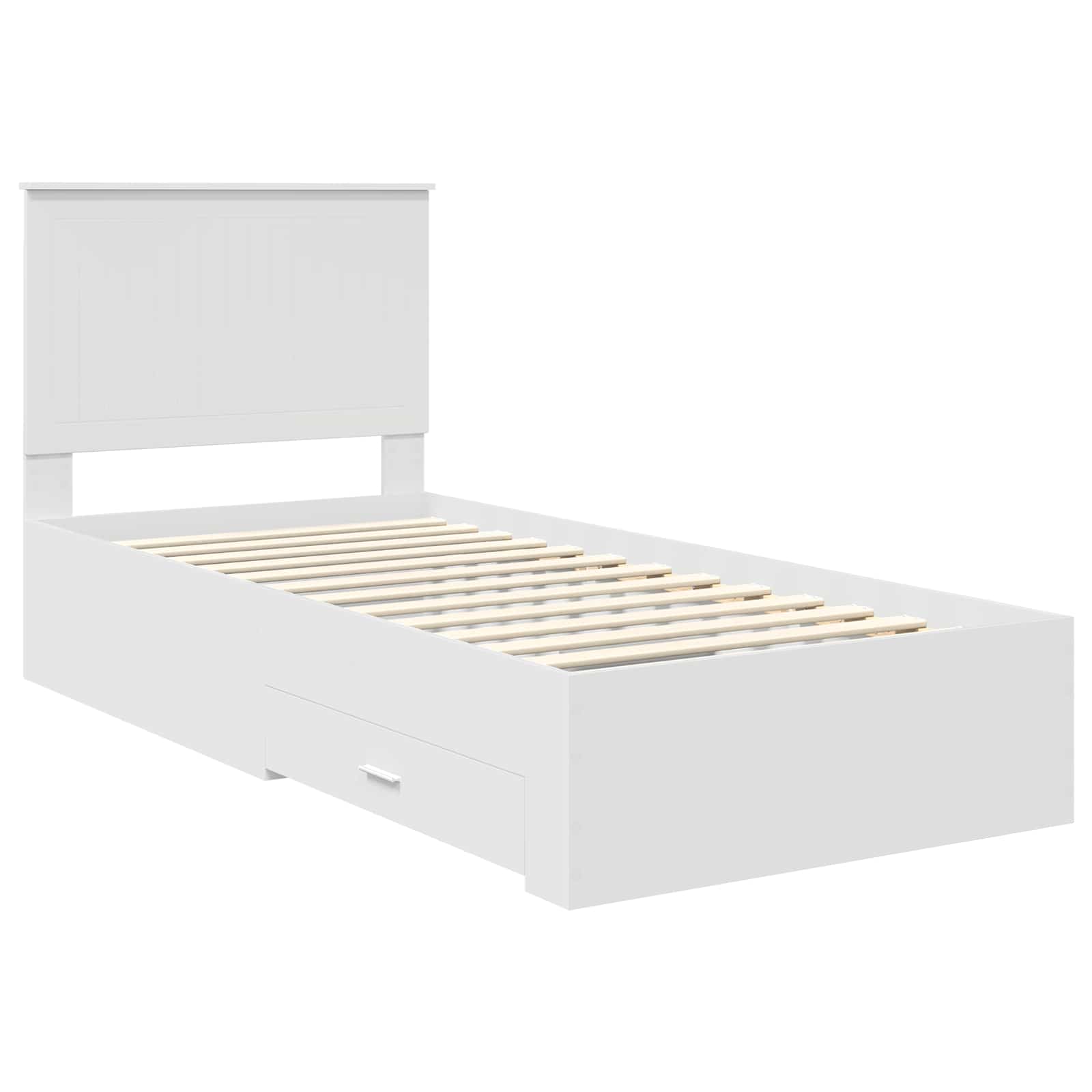 vidaXL Ramka łóżka Biały 90 x 190 cm Materiał drewnopochodny