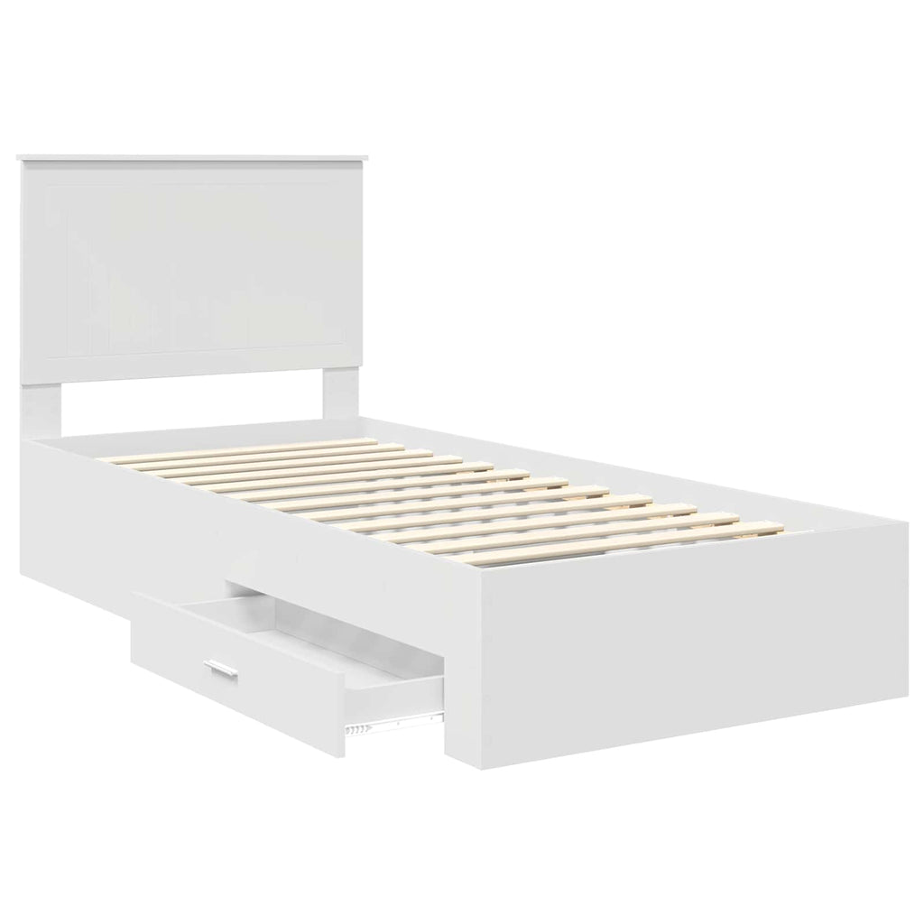 vidaXL Ramka łóżka Biały 90 x 190 cm Materiał drewnopochodny
