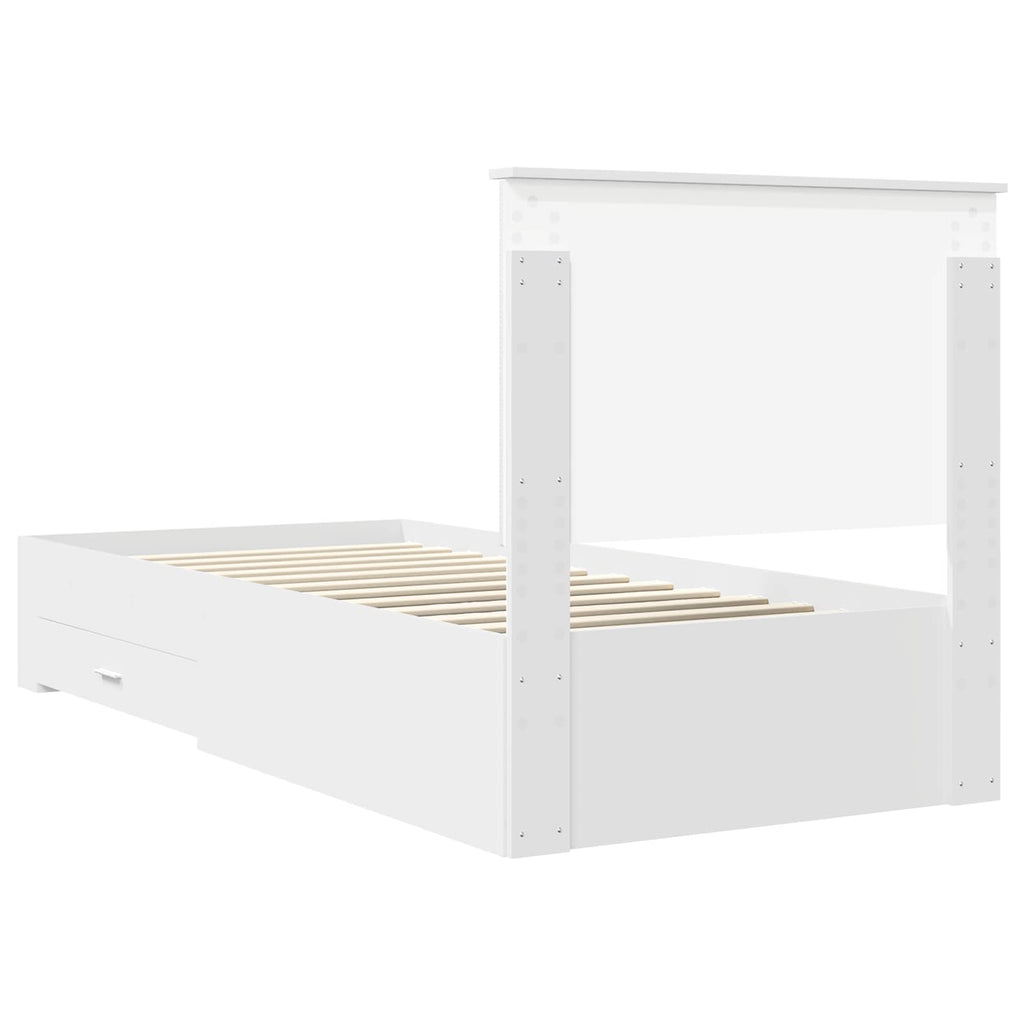 vidaXL Ramka łóżka Biały 90 x 190 cm Materiał drewnopochodny