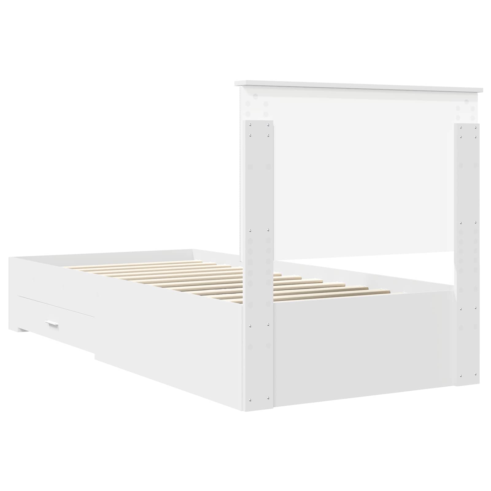 vidaXL Ramka łóżka Biały 90 x 190 cm Materiał drewnopochodny