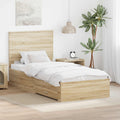 vidaXL Ramka łóżka Dąb Sonoma 90 x 190 cm Materiał drewnopochodny