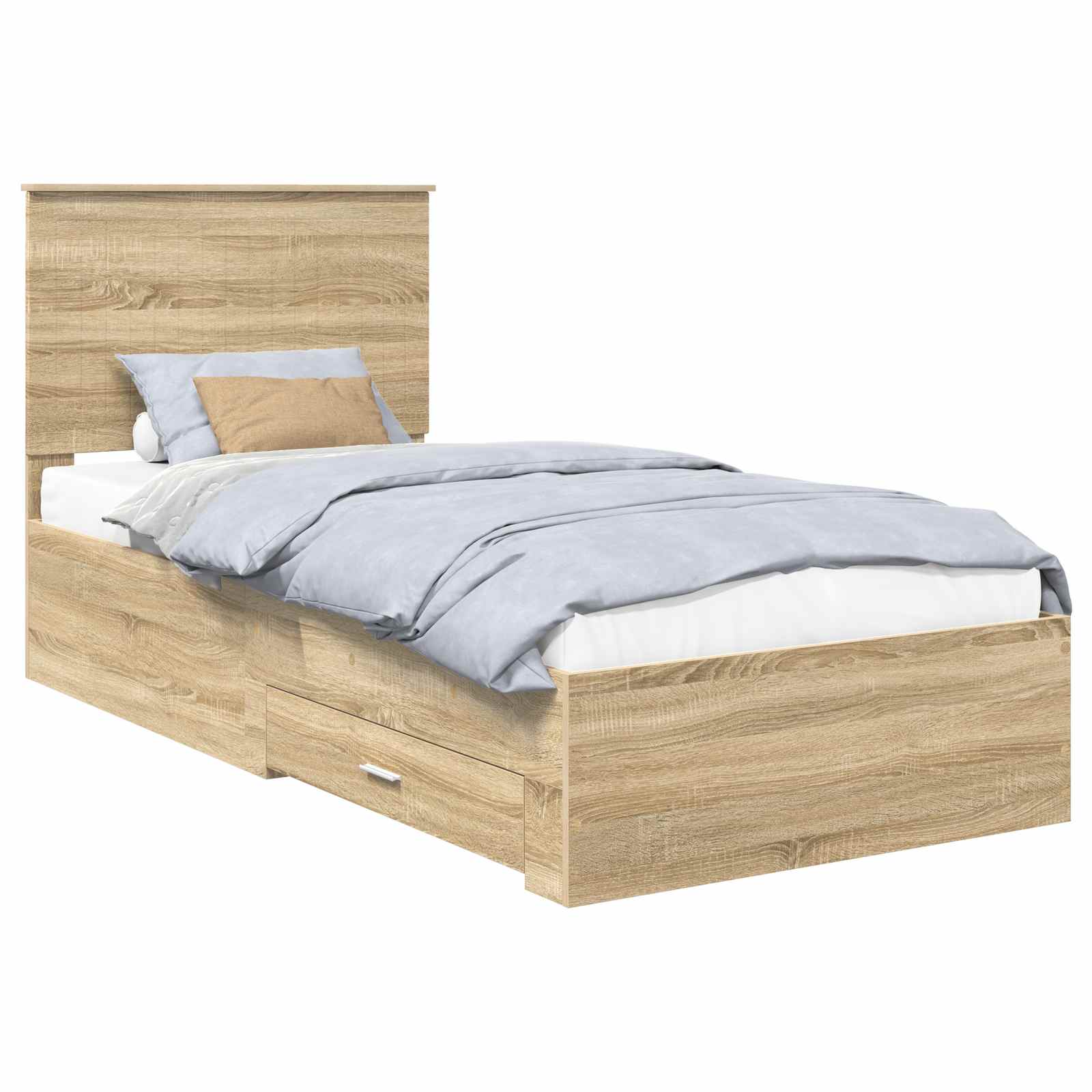 vidaXL Ramka łóżka Dąb Sonoma 90 x 190 cm Materiał drewnopochodny