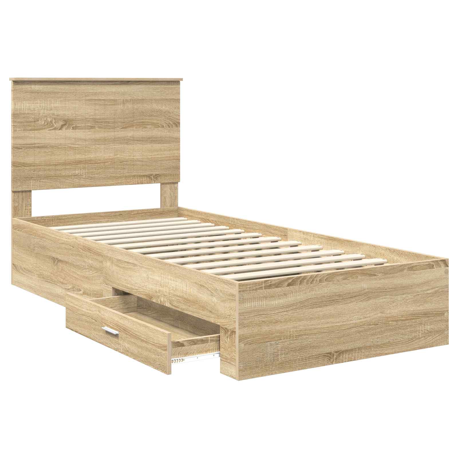 vidaXL Ramka łóżka Dąb Sonoma 90 x 190 cm Materiał drewnopochodny