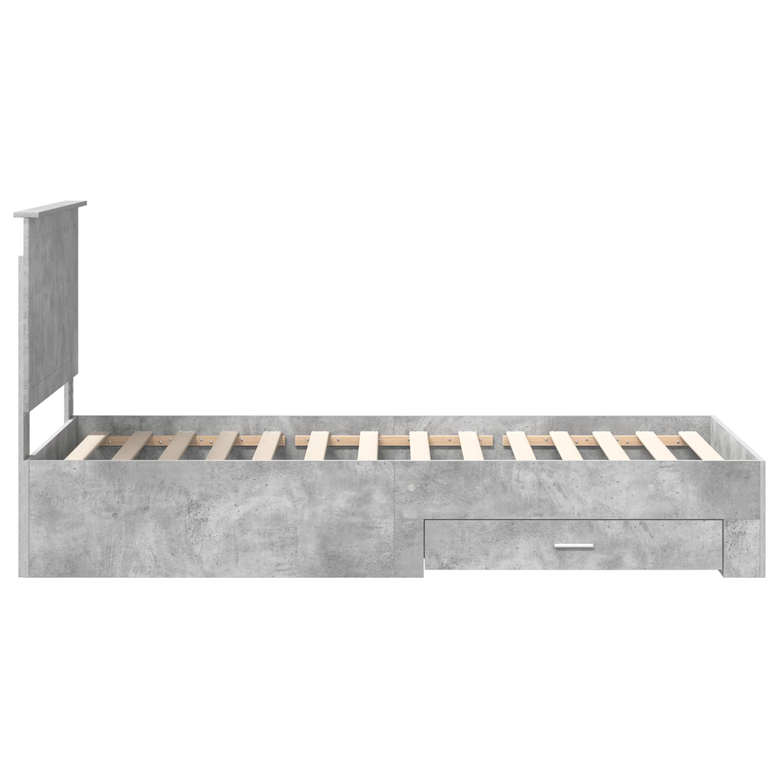 vidaXL Ramka łóżka Betonowy szary 90 x 190 cm Materiał drewnopochodny