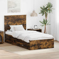 vidaXL Ramka łóżka Dąb wędzony 90 x 190 cm Materiał drewnopochodny