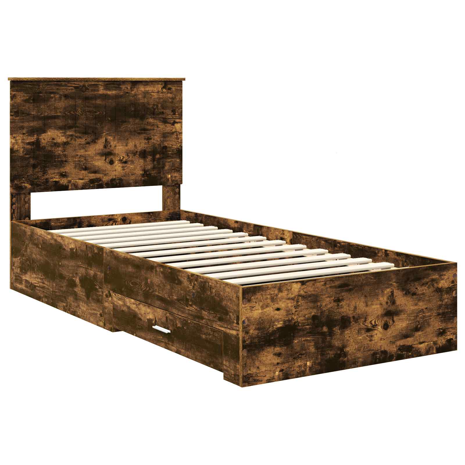 vidaXL Ramka łóżka Dąb wędzony 90 x 190 cm Materiał drewnopochodny