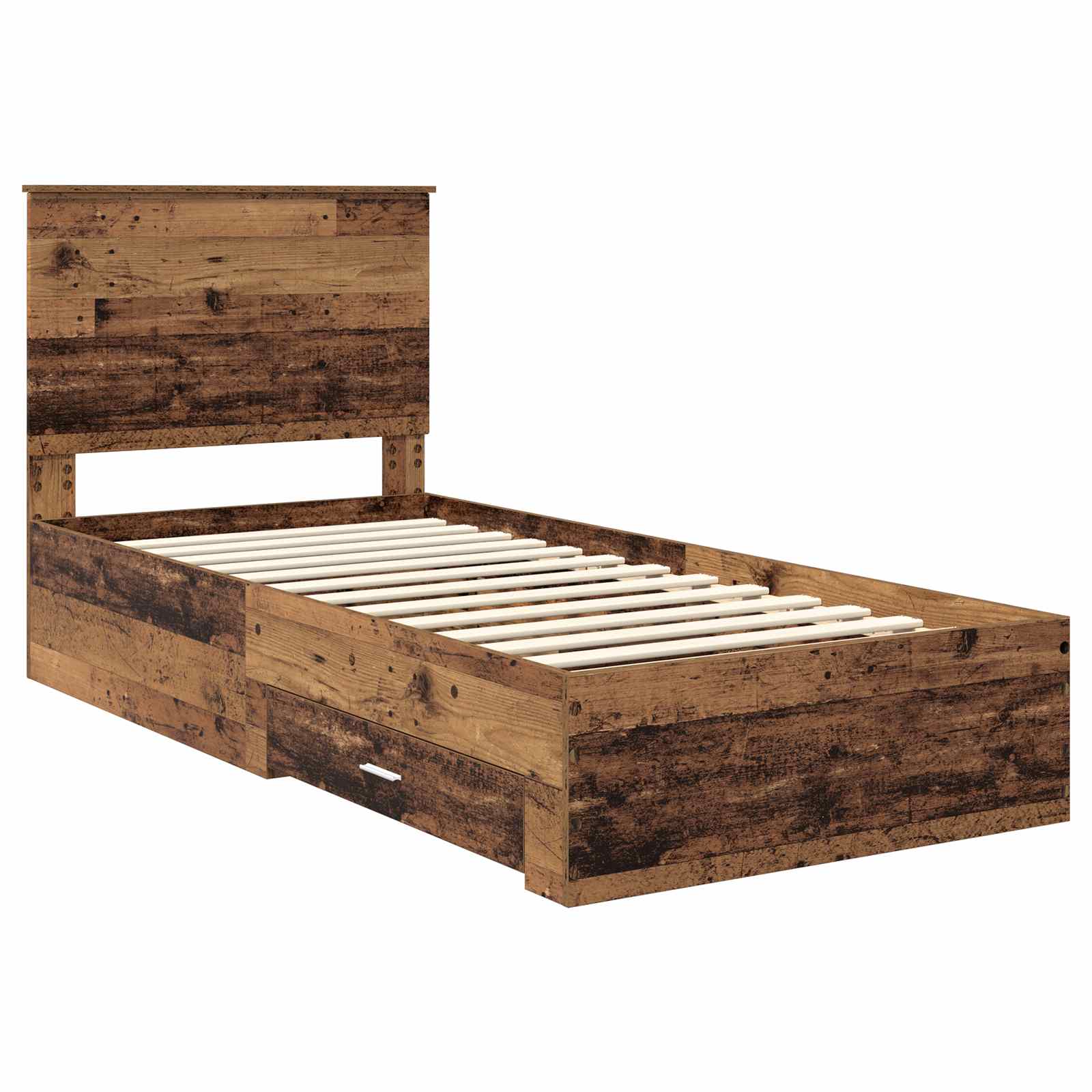 vidaXL Ramka łóżka Stare drewno 90 x 190 cm Materiał drewnopochodny
