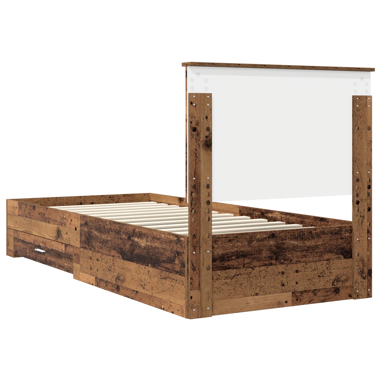 vidaXL Ramka łóżka Stare drewno 90 x 190 cm Materiał drewnopochodny