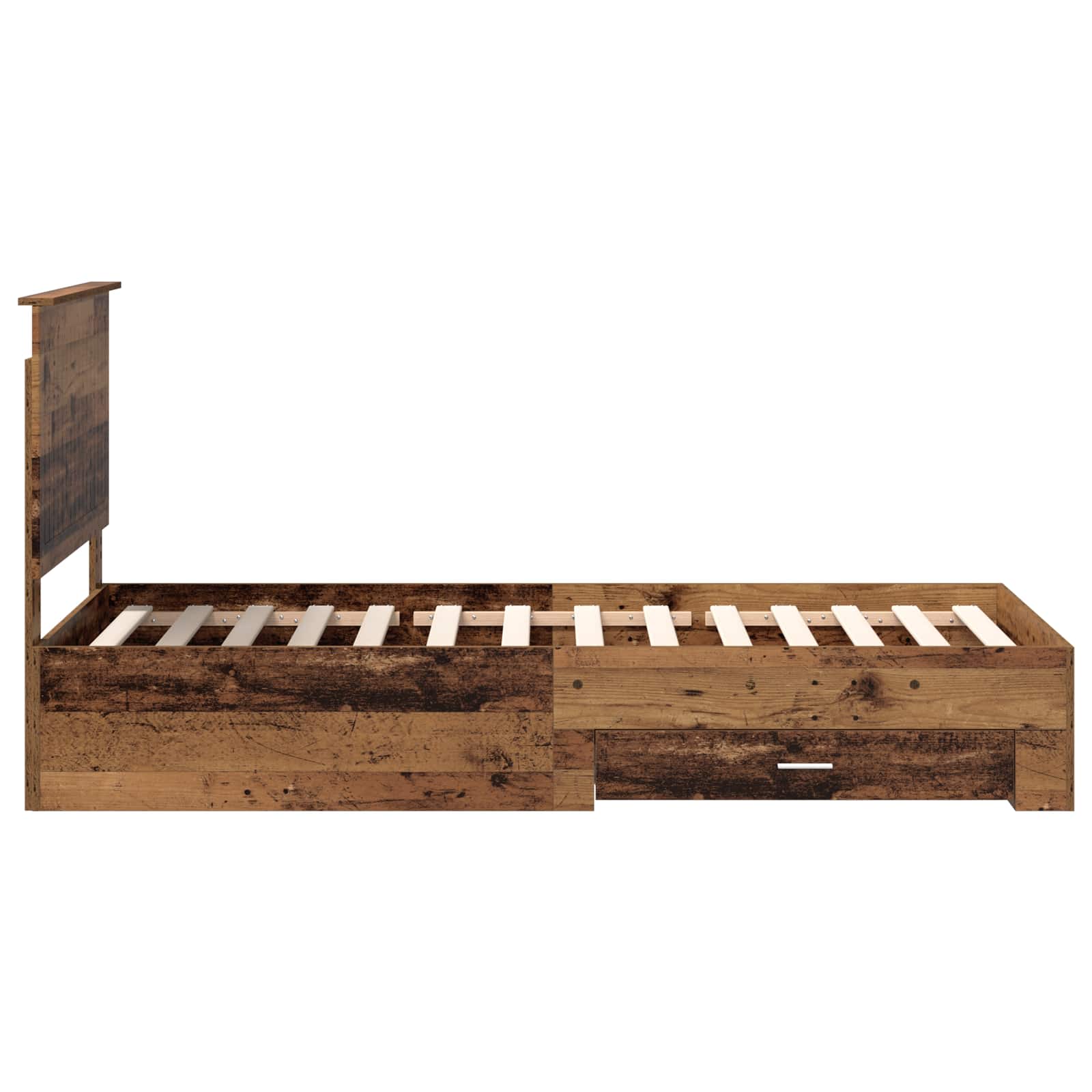 vidaXL Ramka łóżka Stare drewno 90 x 190 cm Materiał drewnopochodny