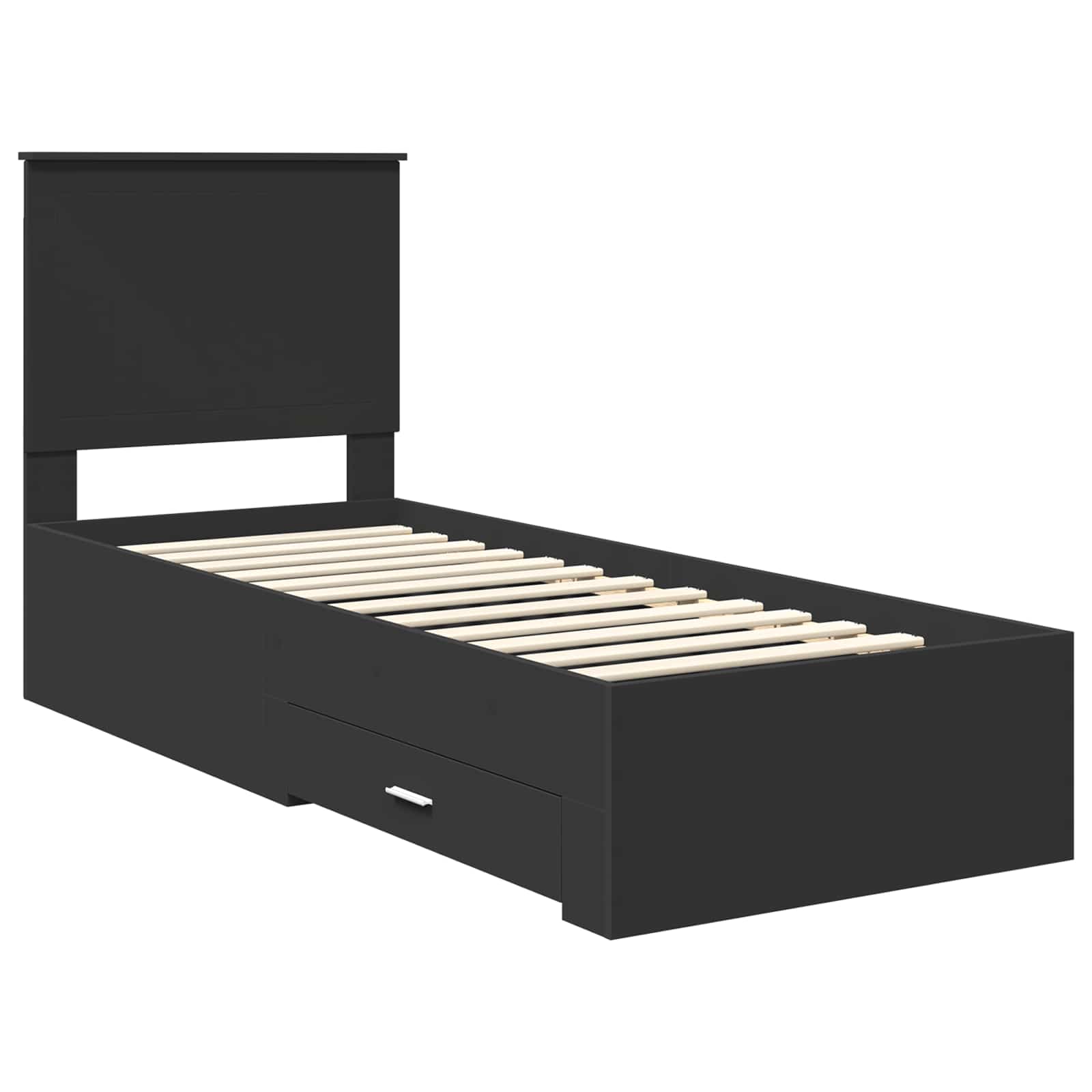 vidaXL Ramka łóżka Z zagłówkiem Czarny i Srebrny 70 x 190 cm
